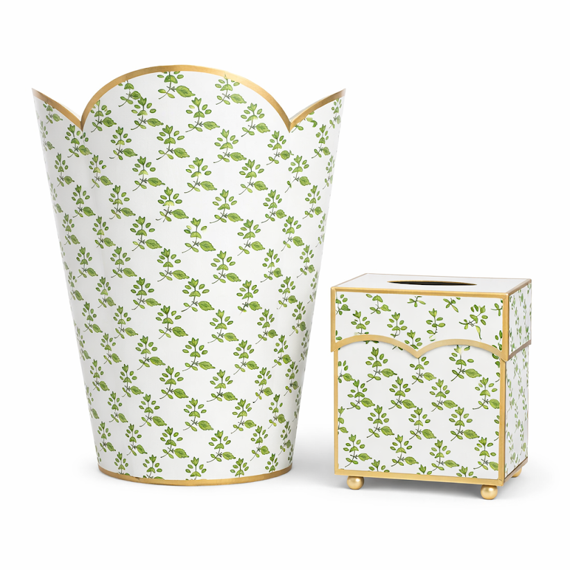 Green Blossom Wastepaper Basket