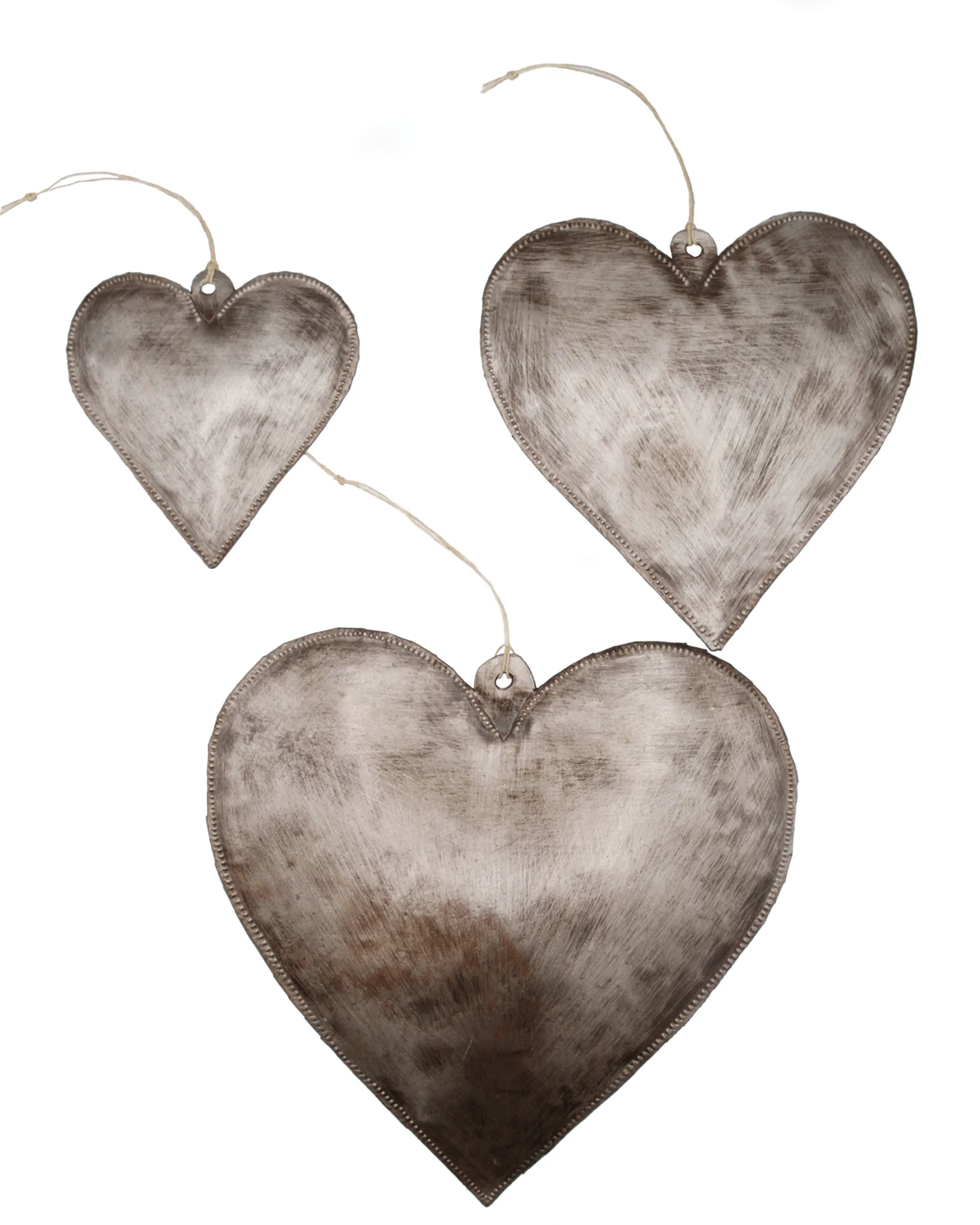 Handcrafted Metal Heart Wall Art Set