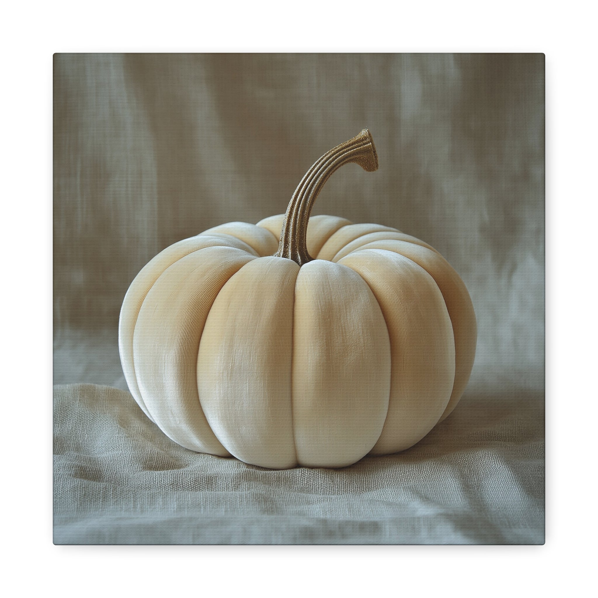 Pumpkin Wall Art - Canvas Print Gallery Wrap - Cream Velvet