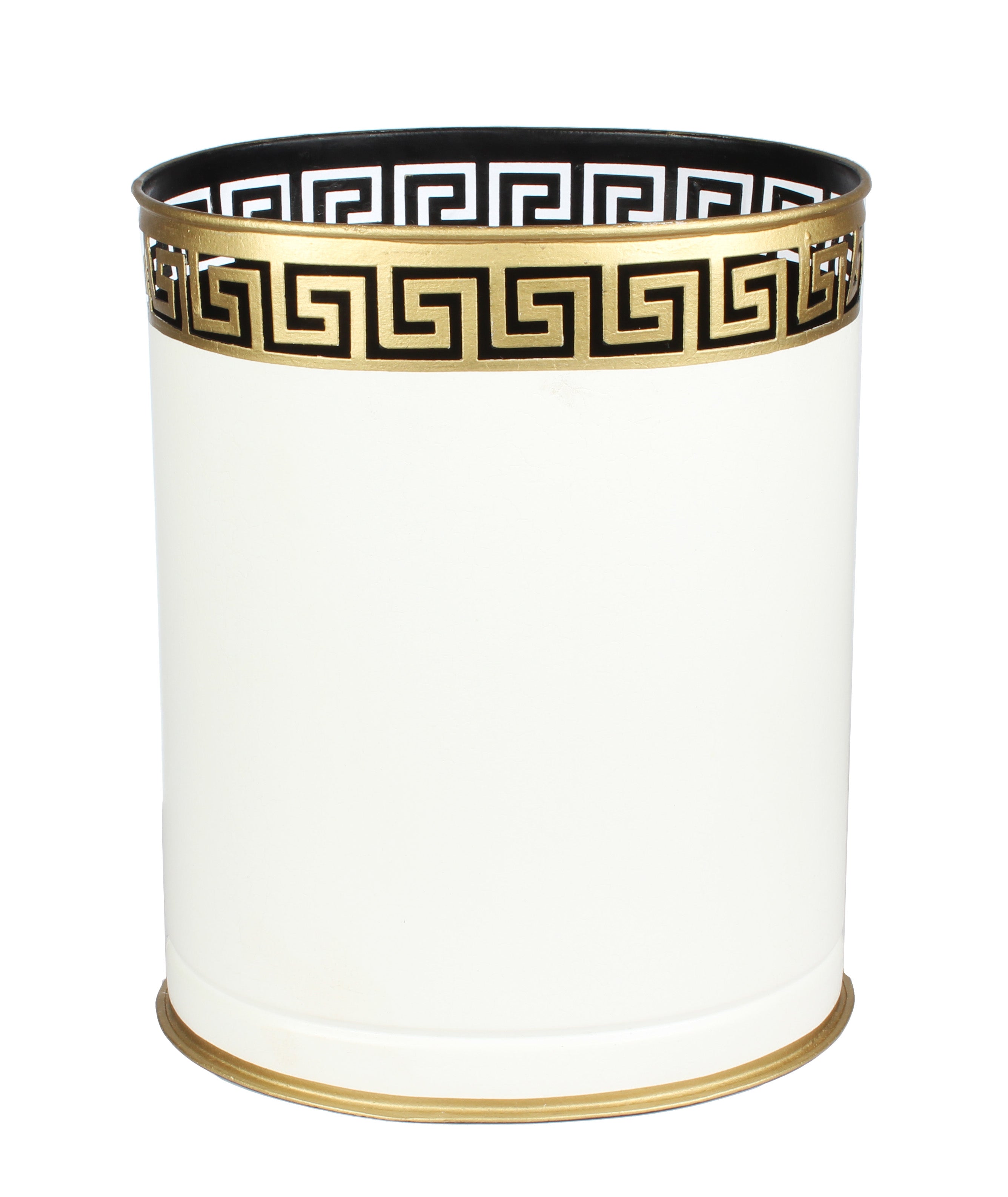 Ivory Greek Key Wastepaper Basket & Tissue (3 Options)