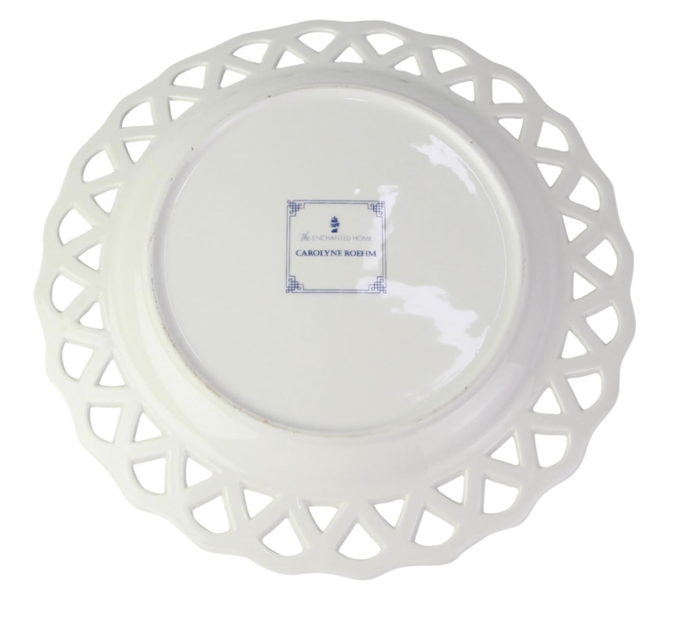 Tulip Salad Plate with Intricate Pierced Border