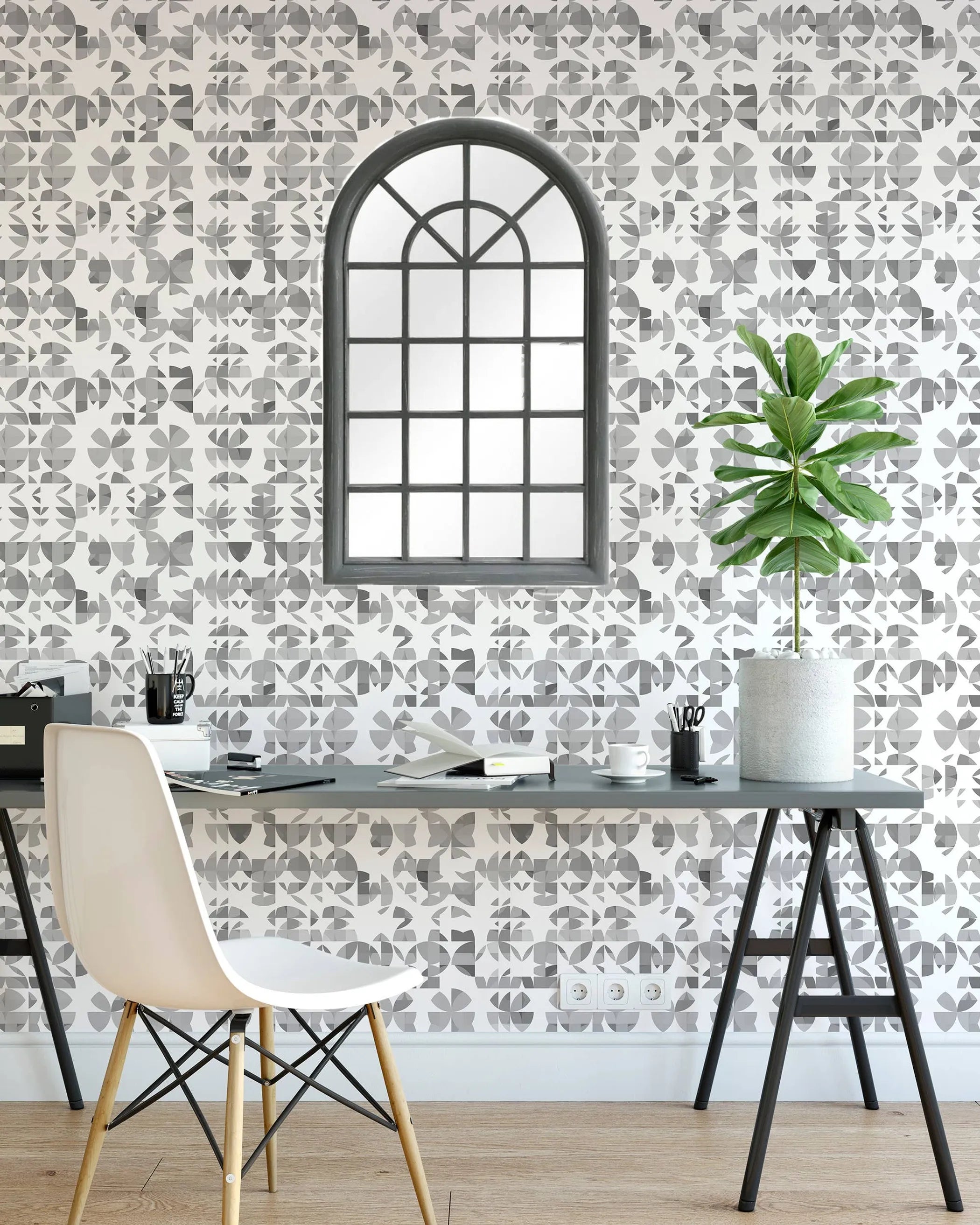 Arched Window Pane Mirror 25.5 x 42.2 x 1.2 inches