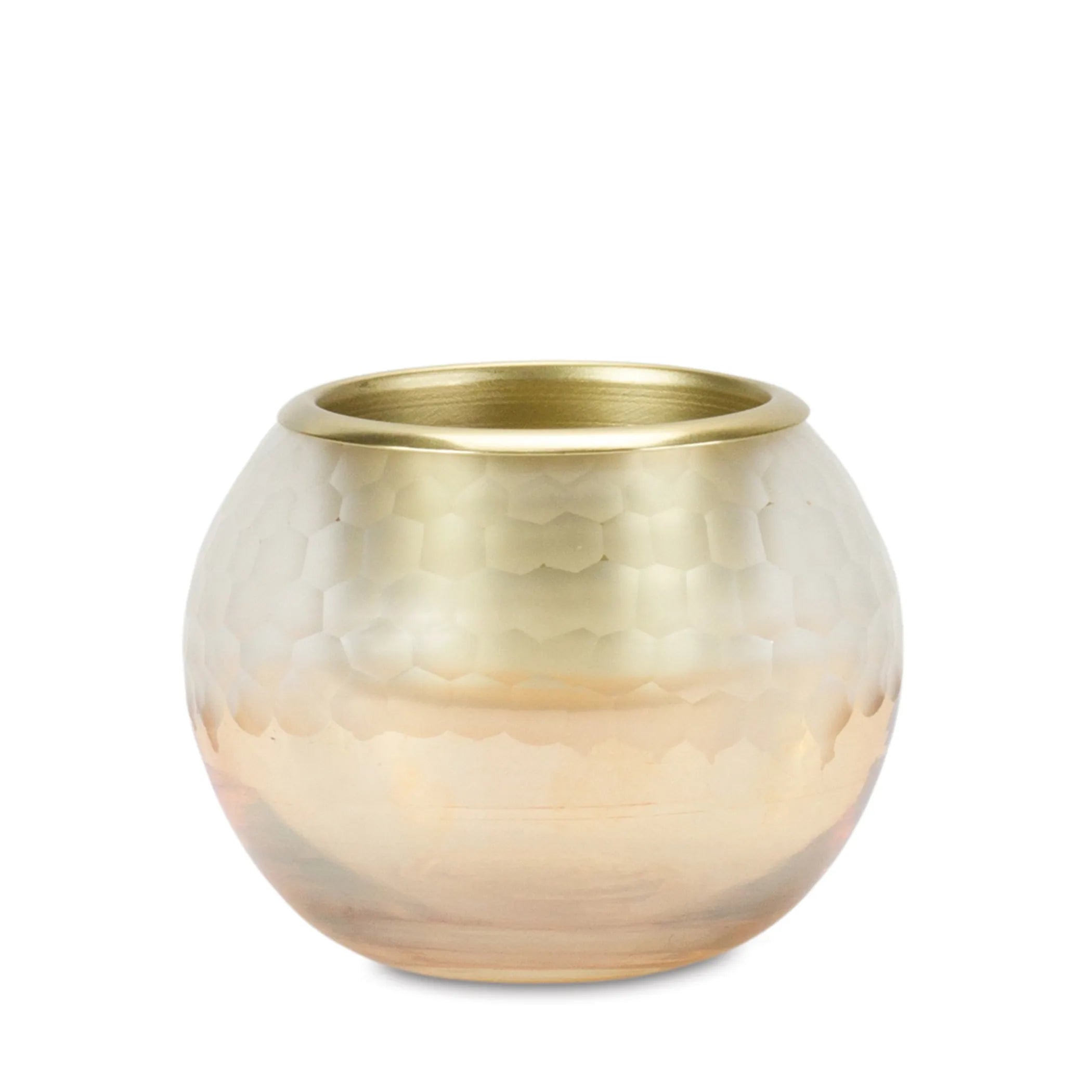 Gold ombre candle holder on a white background