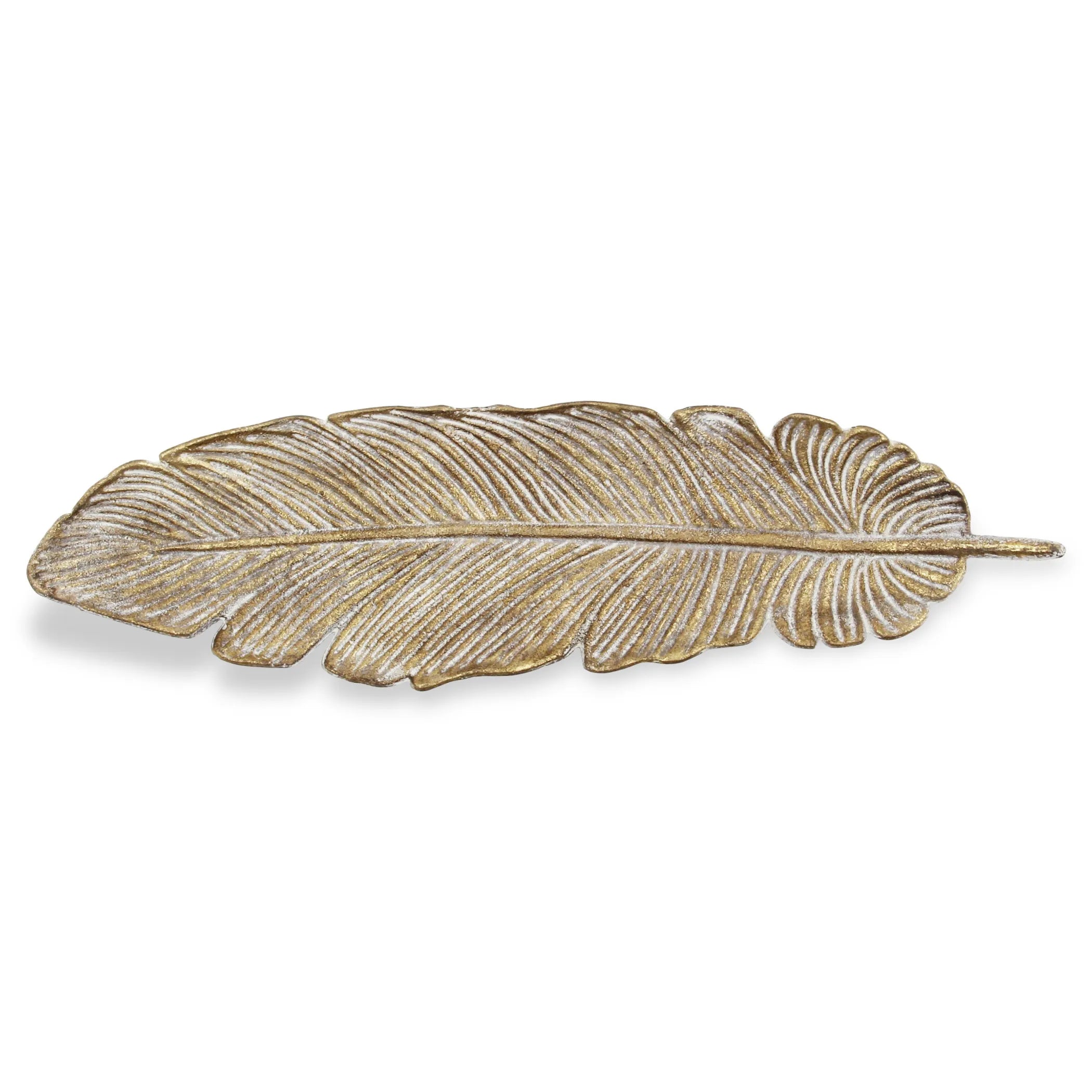 Decorative leaf-shaped tray on a white background