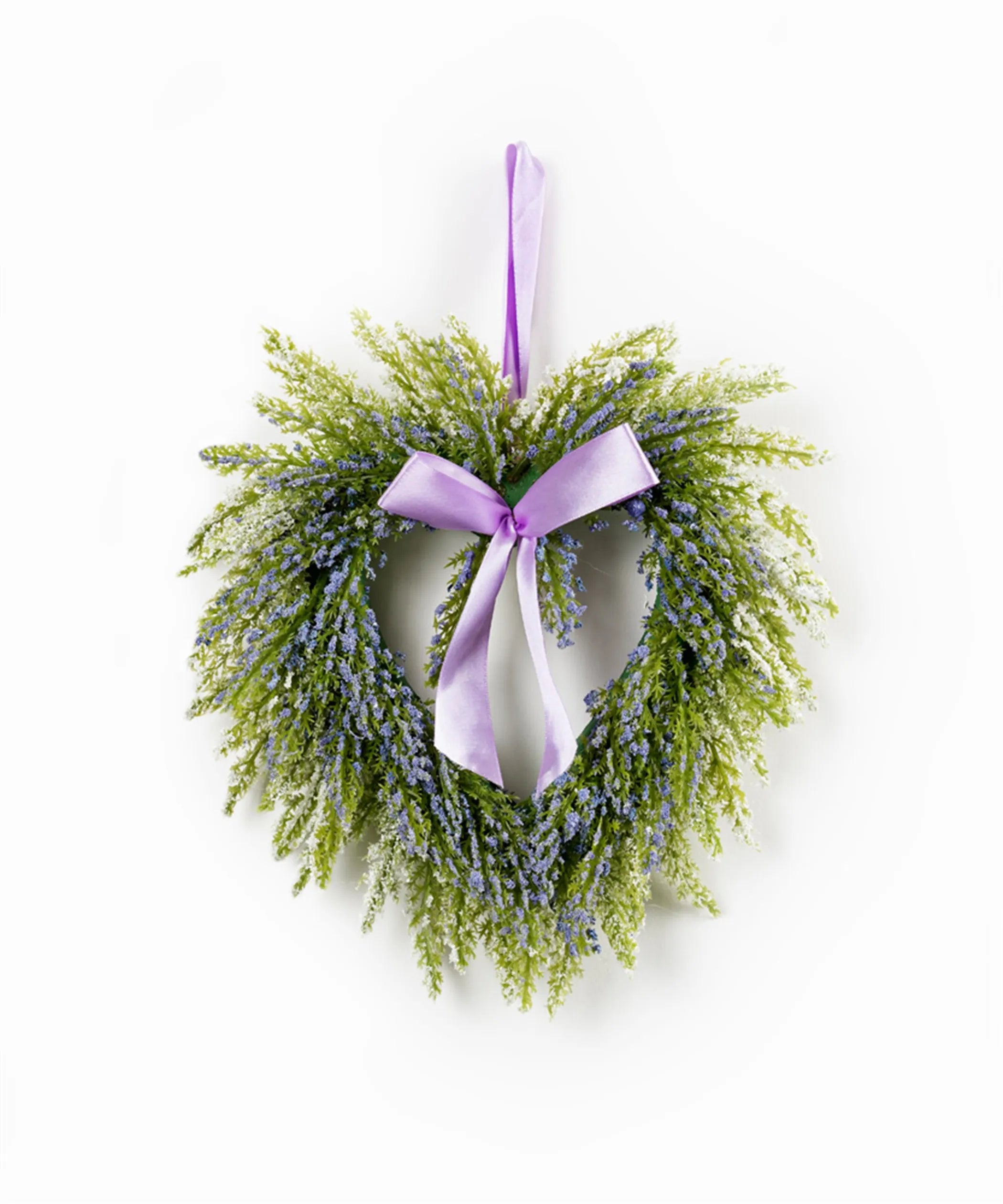 Purple Heart Lavender Wreath – 9" Artificial Floral Accent