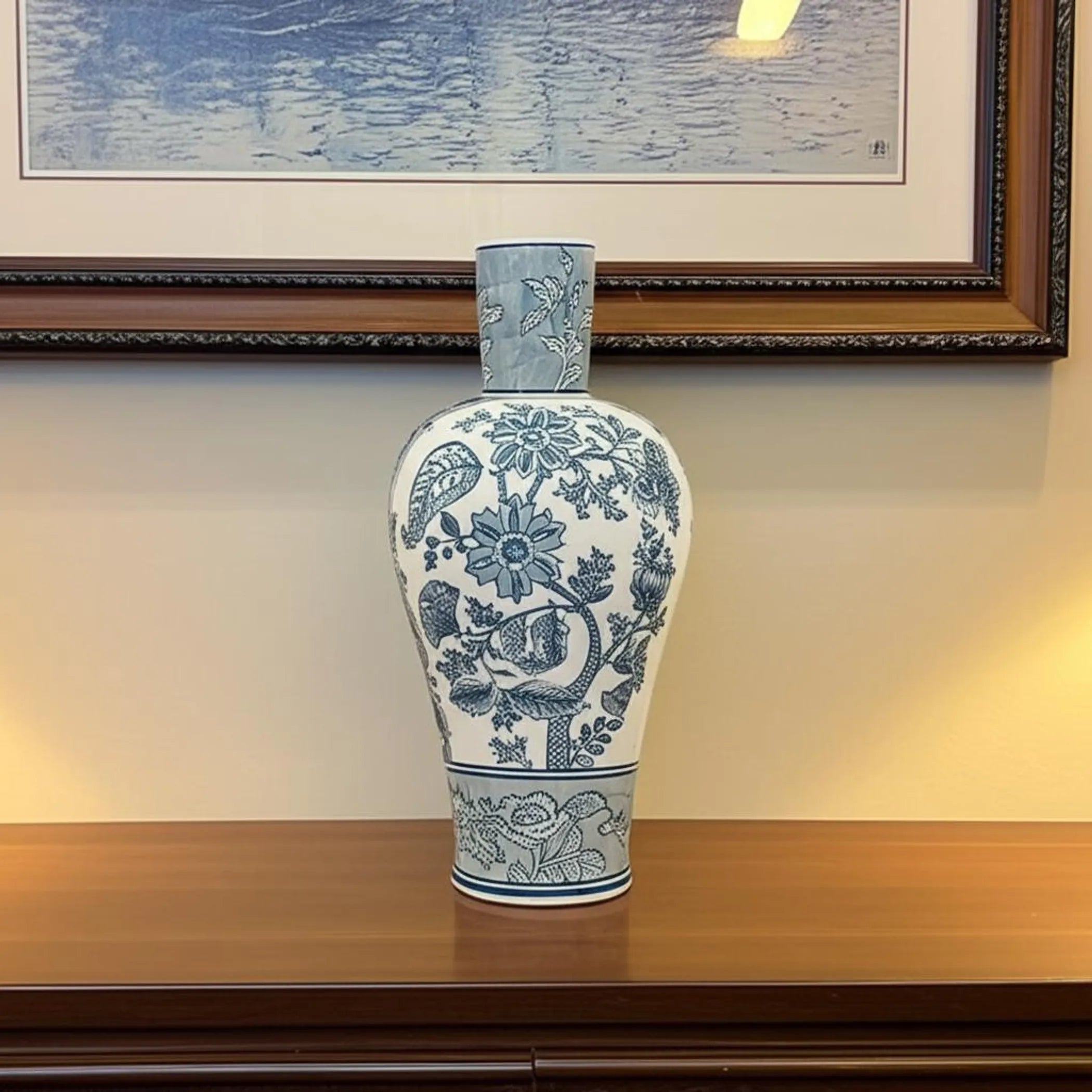 Floral Round Porcelain Table Vase