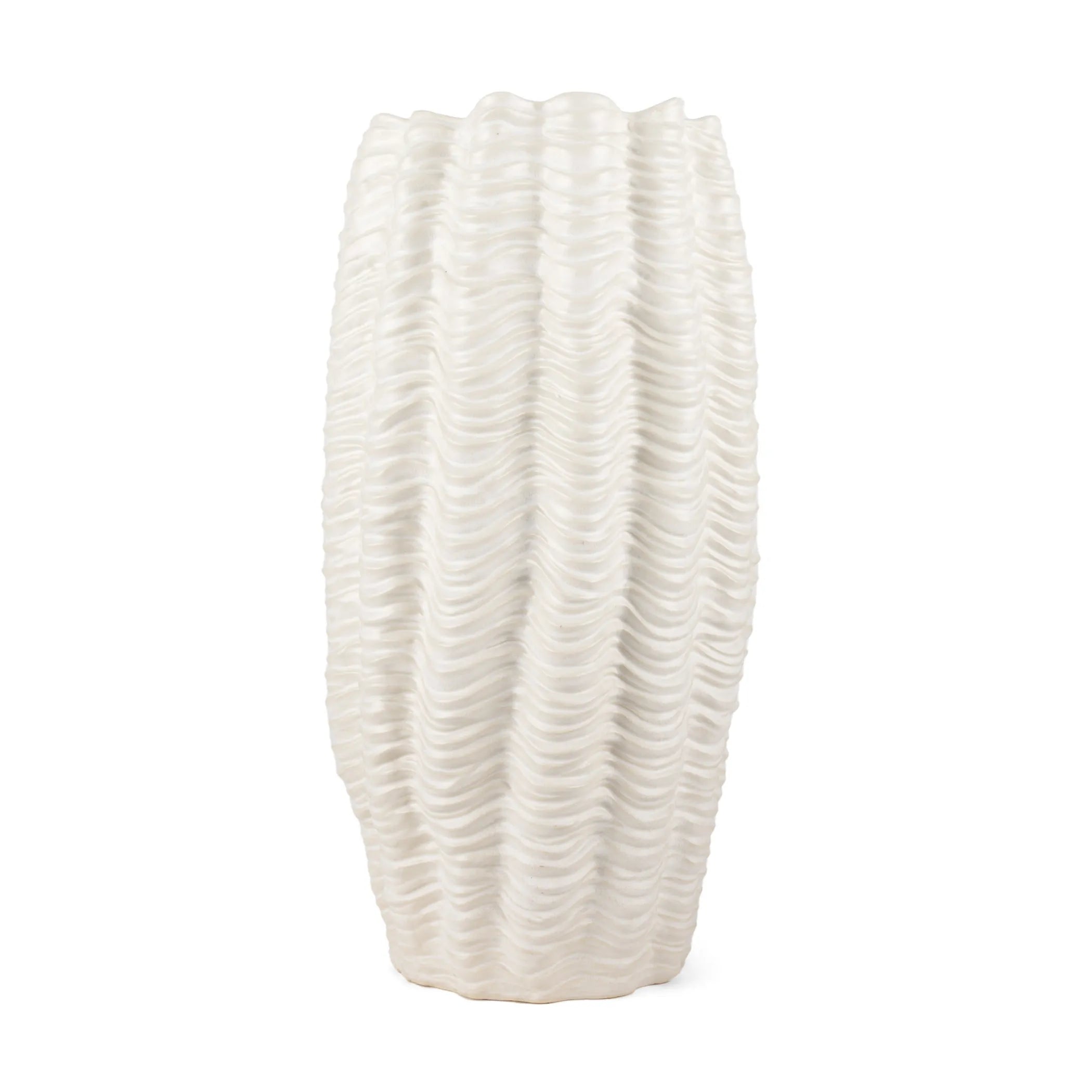 White textured vase on a white background