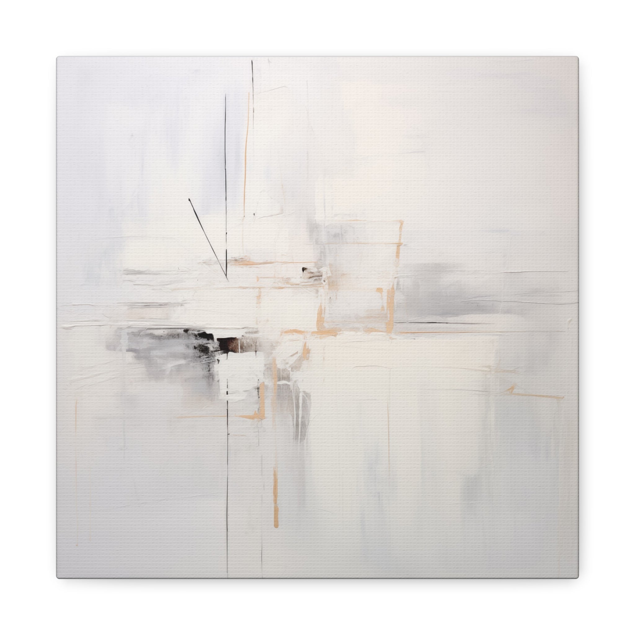 White Abstract Wall Art - Canvas Print Gallery Wrap - Neutral Light Gray palette