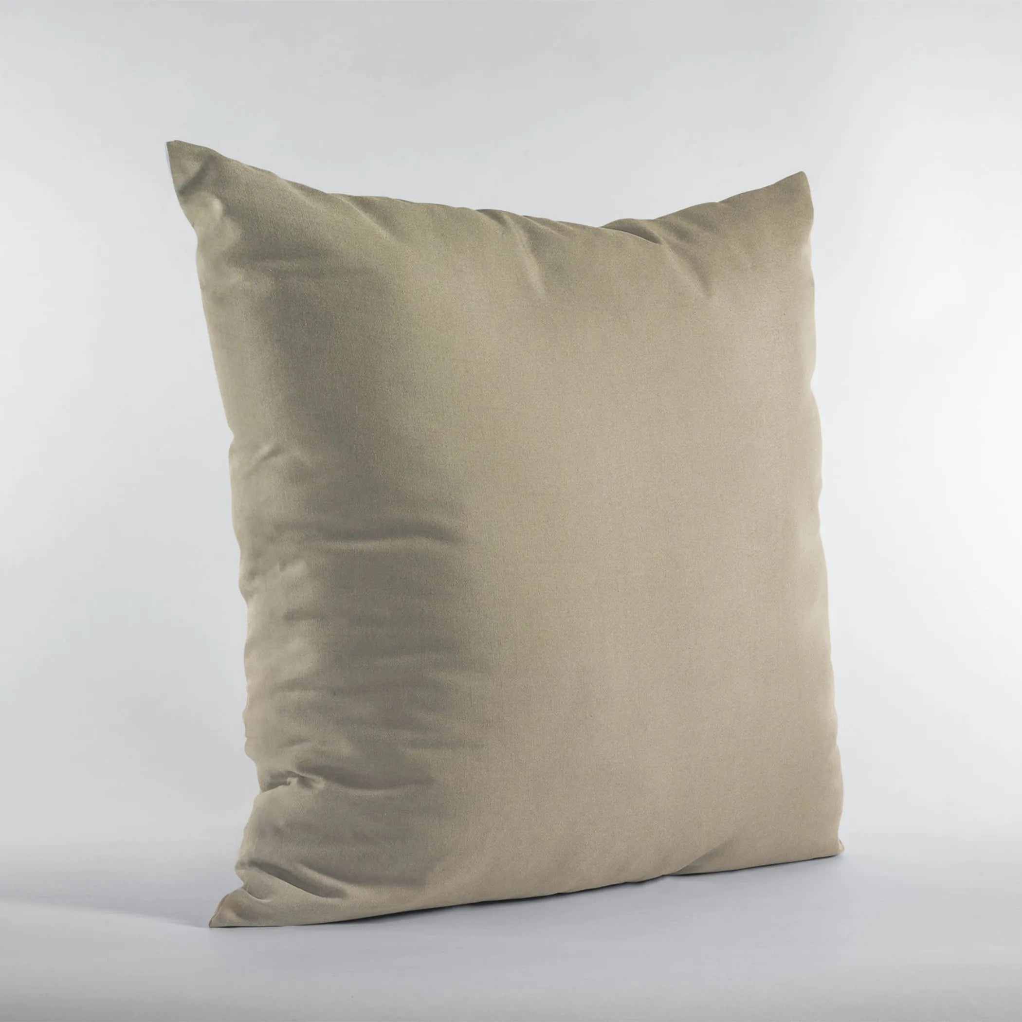 Sand Solid Shiny Velvet Luxury Throw Pillow