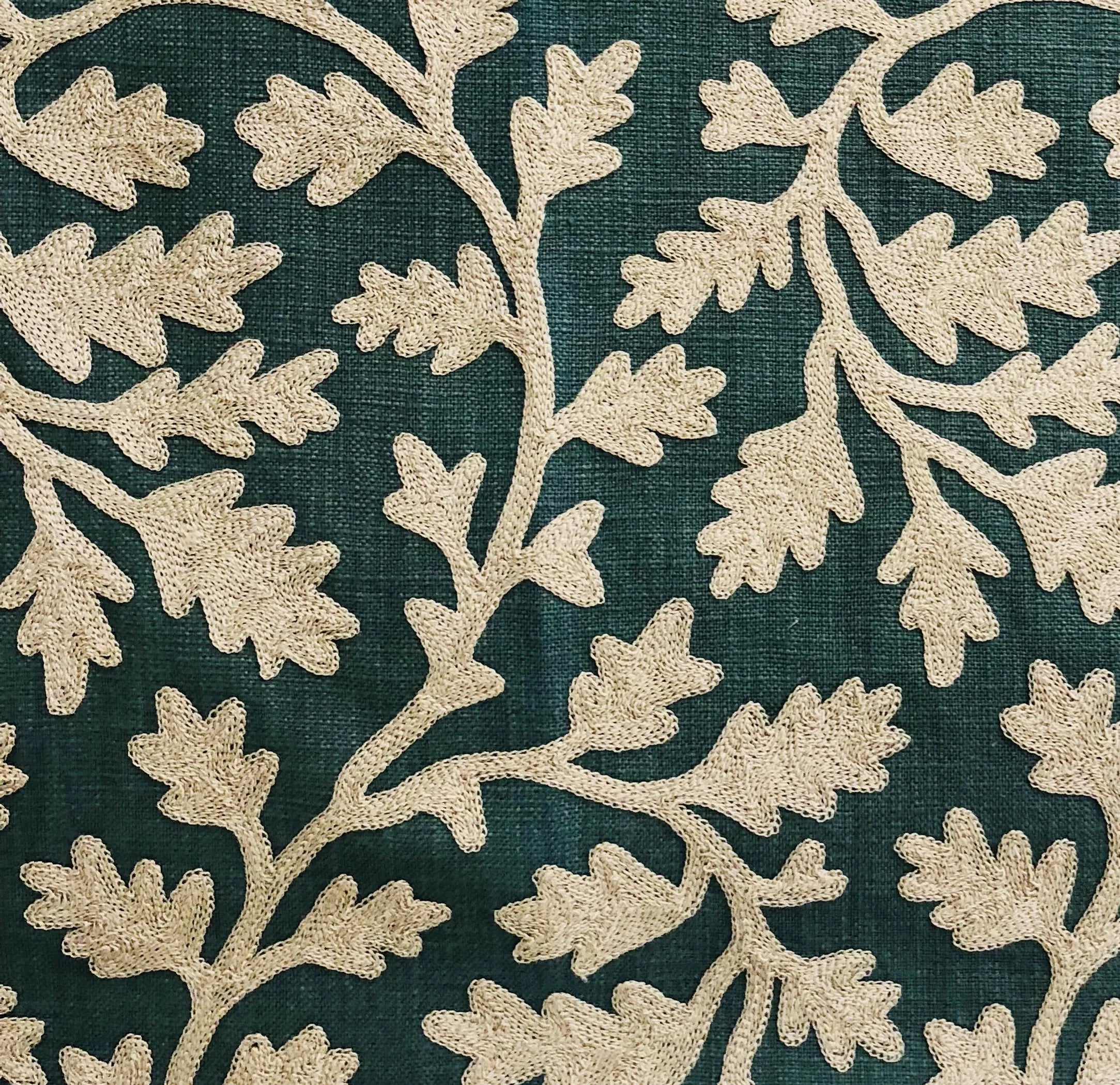 Plutus Wild Emerald Figleaf in Green Luxury Throw Pillow