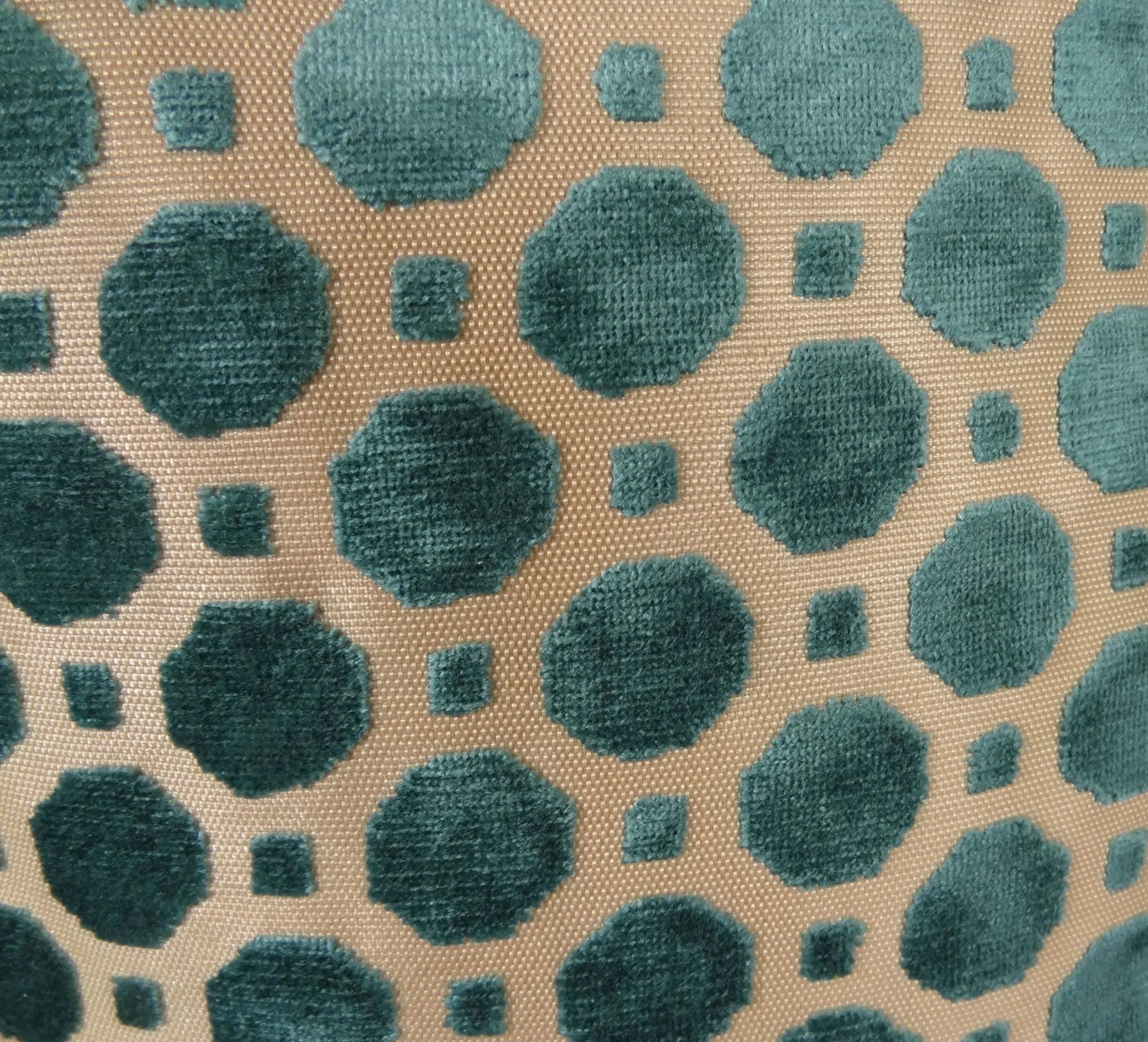 Plutus Velvet Aquamarine Turquoise and Taupe Handmade Luxury Pillow