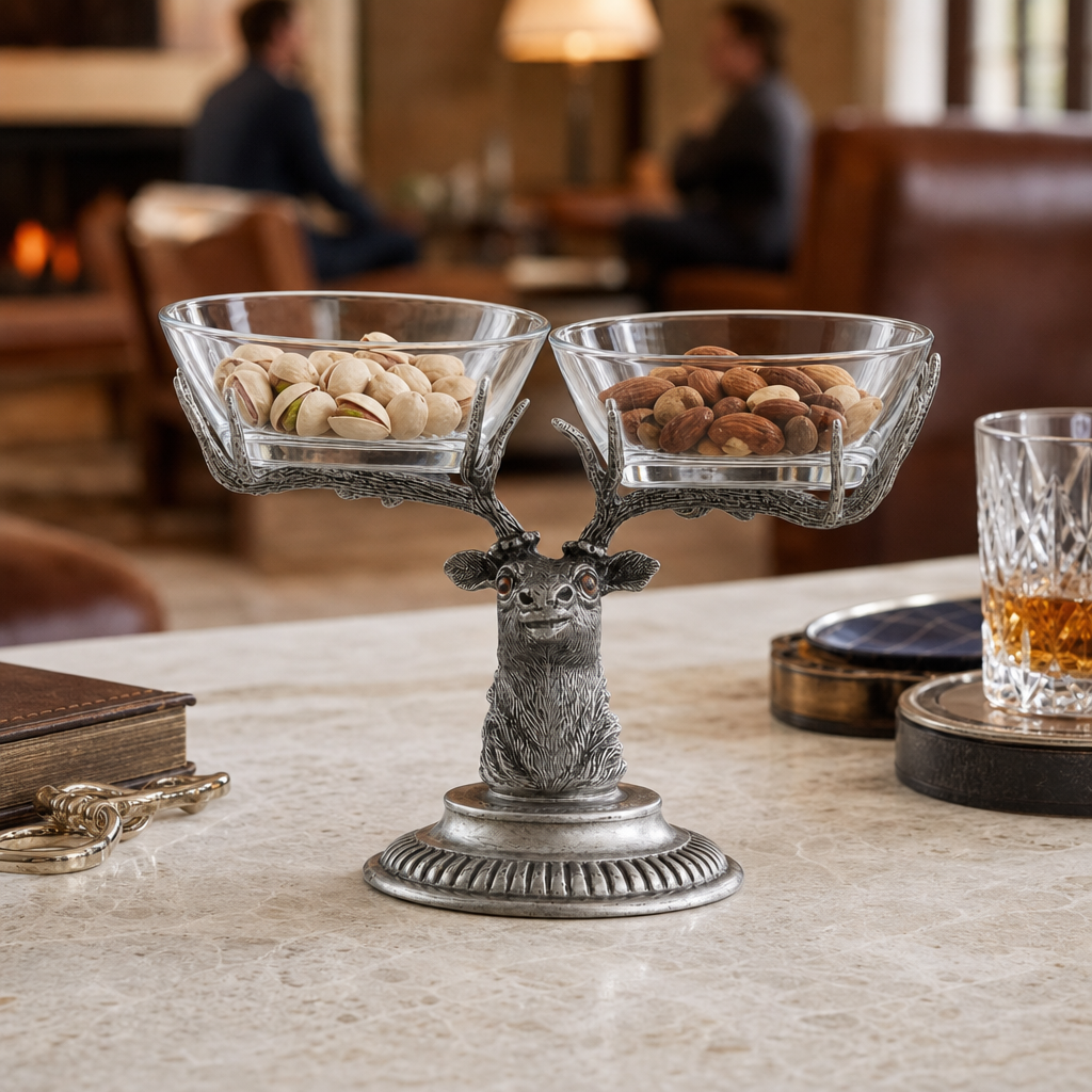 Stag Head Double Condiment Bowl