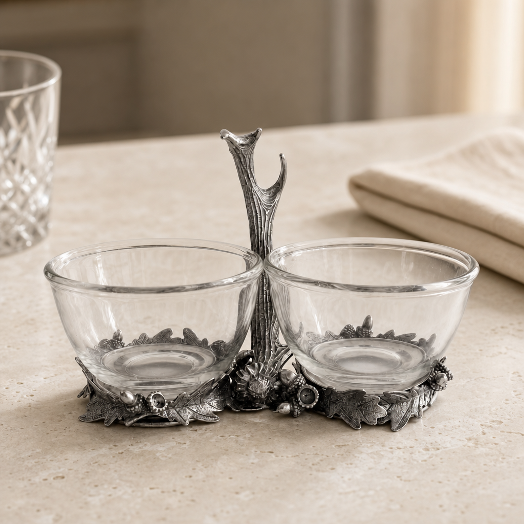 Fallen Antler Double Glass Dip Bowl