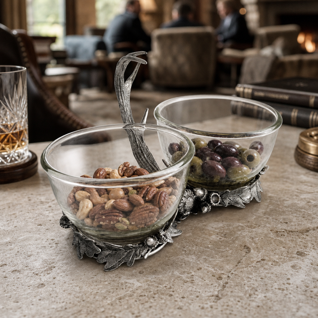 Fallen Antler Double Glass Dip Bowl