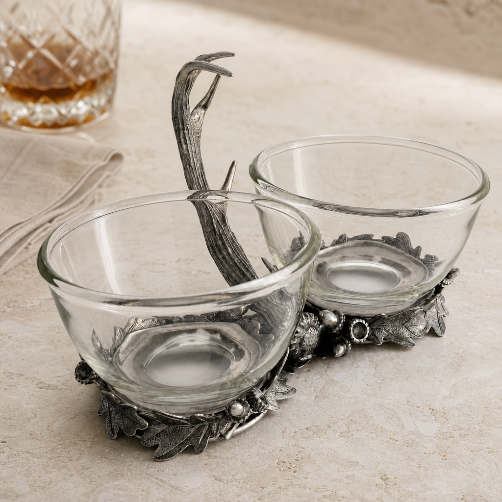 Fallen Antler Double Glass Dip Bowl