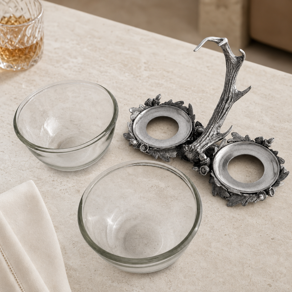 Fallen Antler Double Glass Dip Bowl
