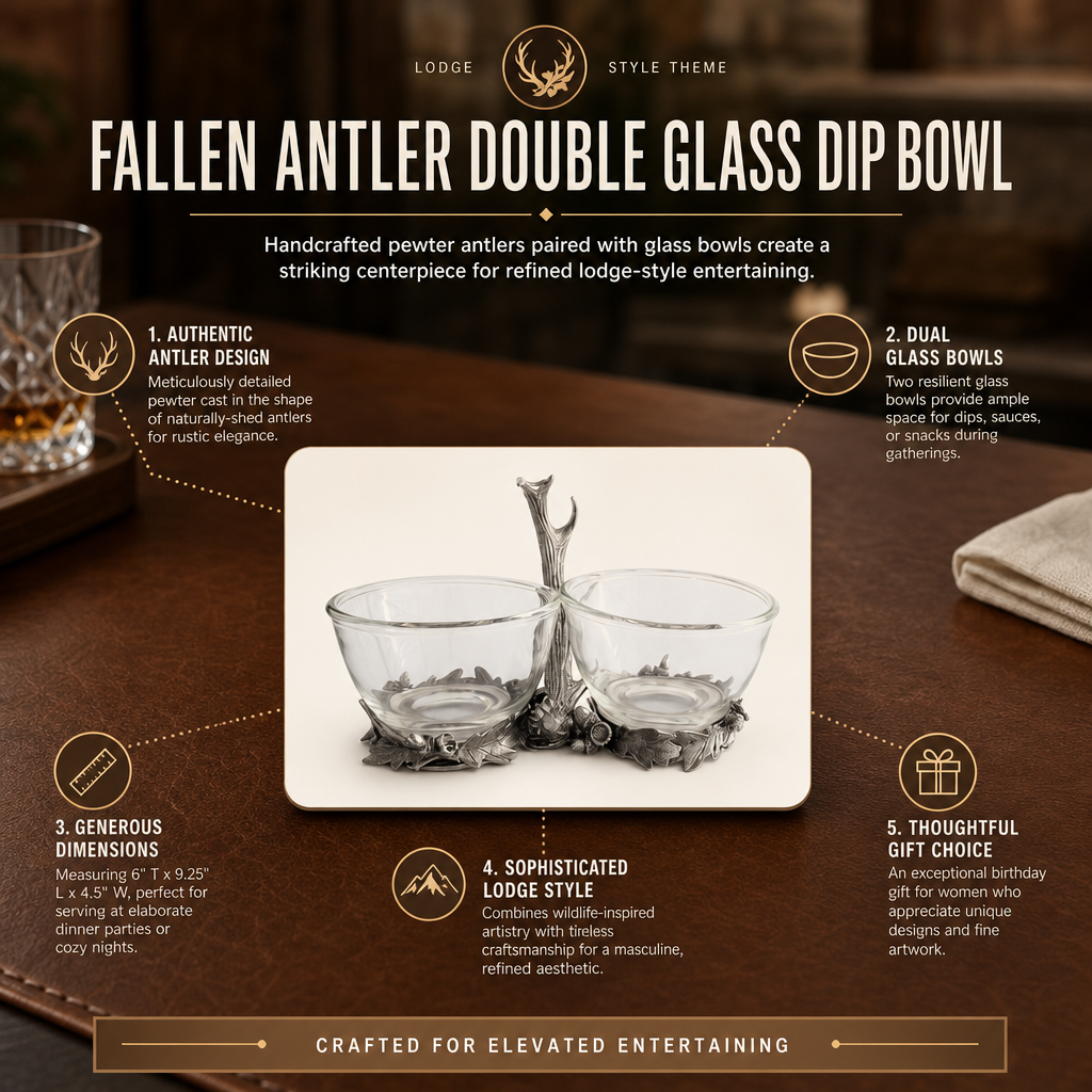 Fallen Antler Double Glass Dip Bowl