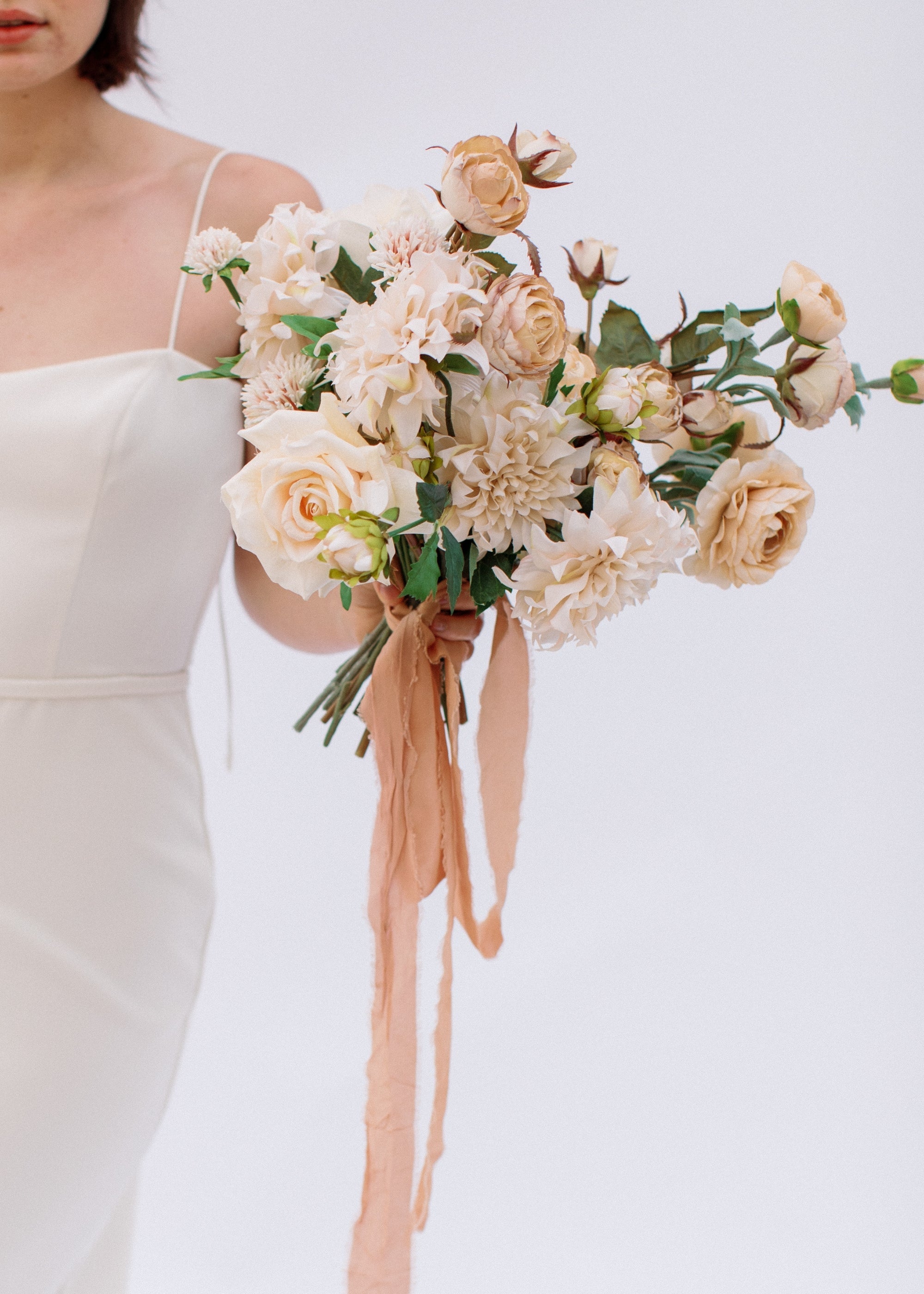 Ivory Artificial Dahlia Flower - 19.5"