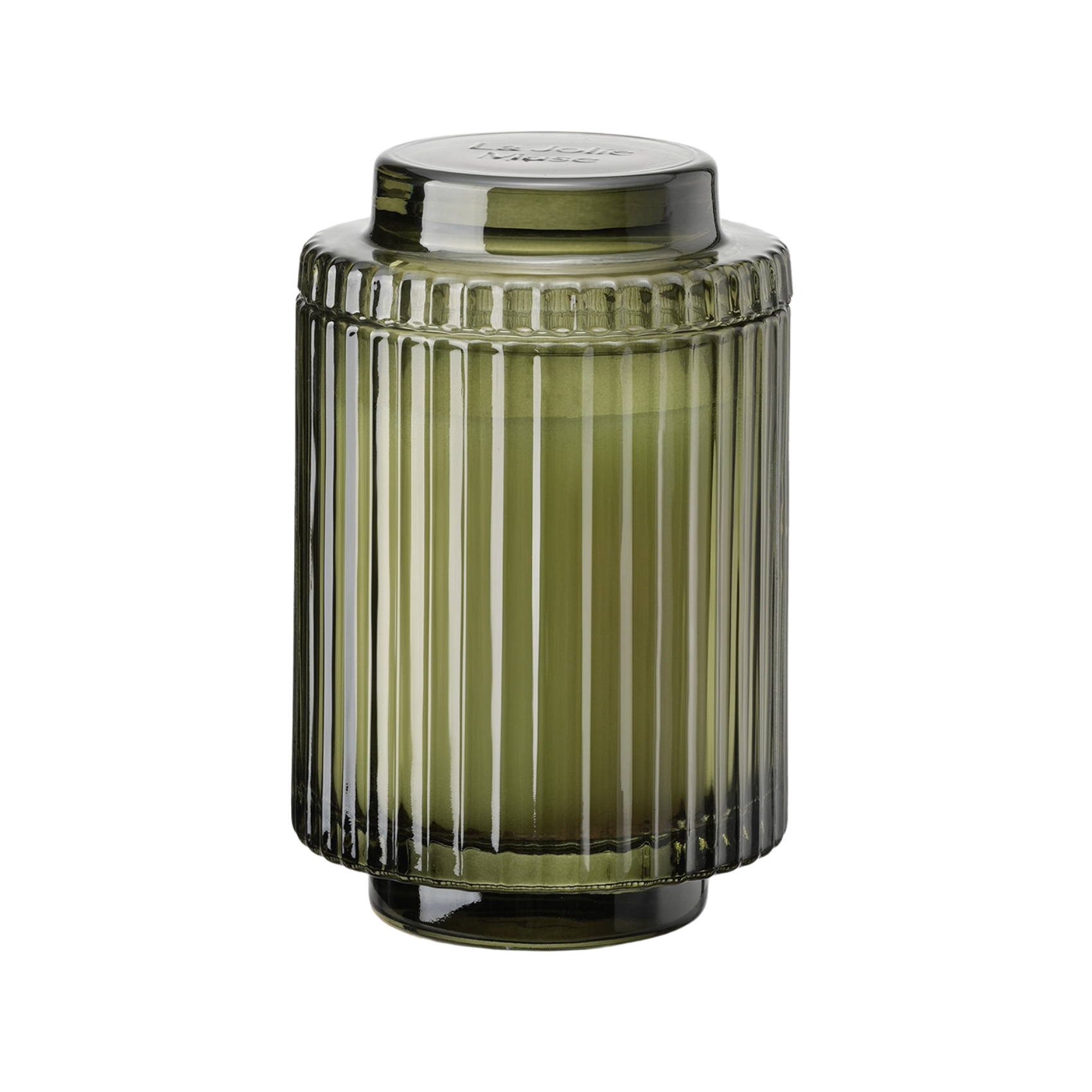 Aurélie Reeded Glass Candle: Mandarin Matcha (M)