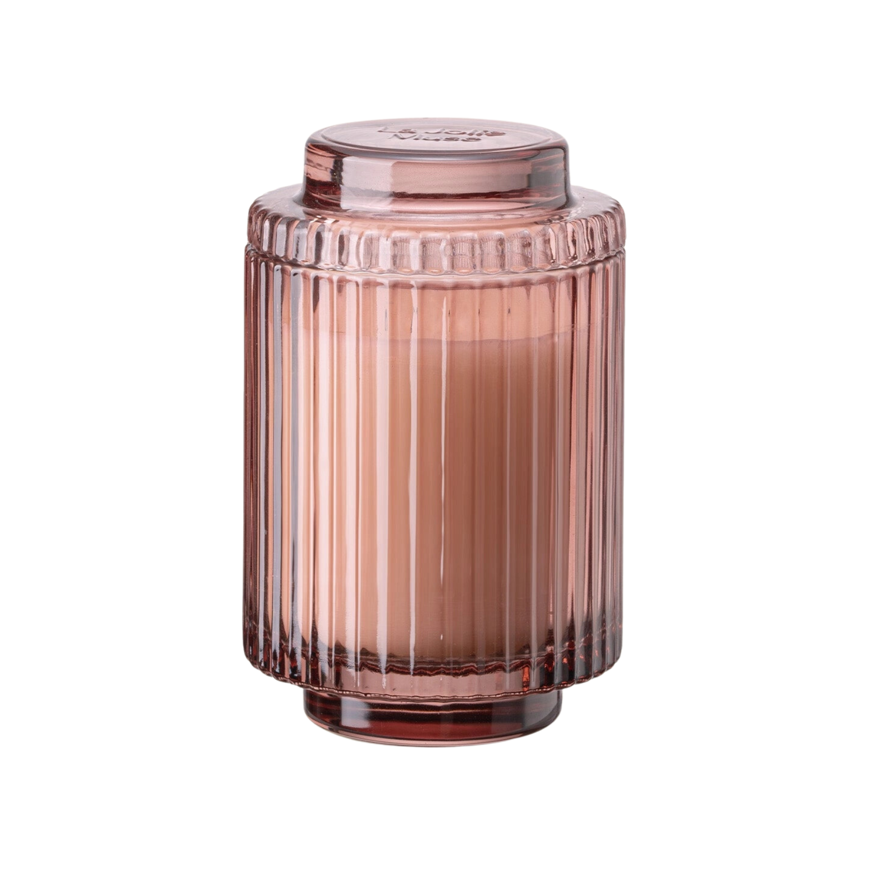 Aurélie Reeded Glass Candle: Santal Rosé - (M)