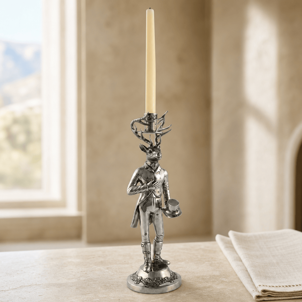 Gentleman Elk Tall Candlestick