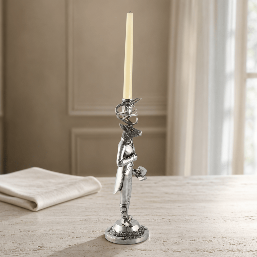 Gentleman Elk Tall Candlestick