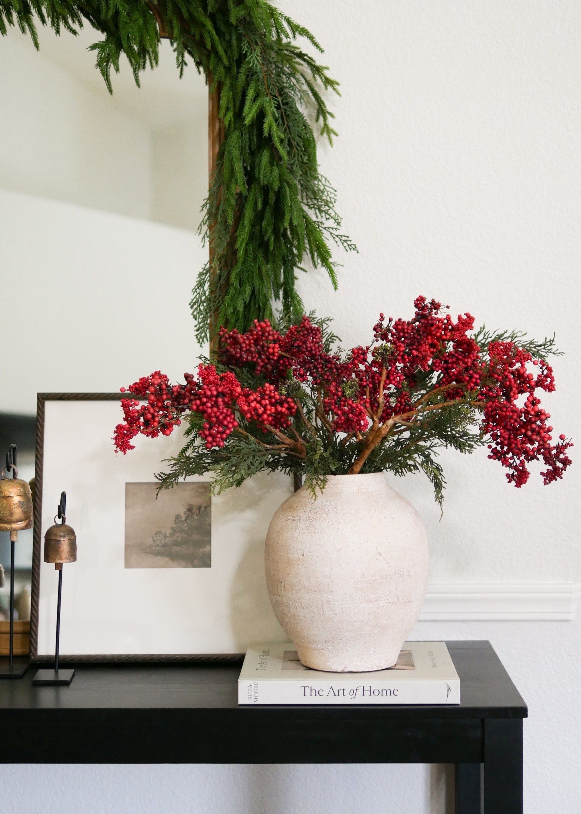 Holiday Red Artificial Berries Pick - 18"