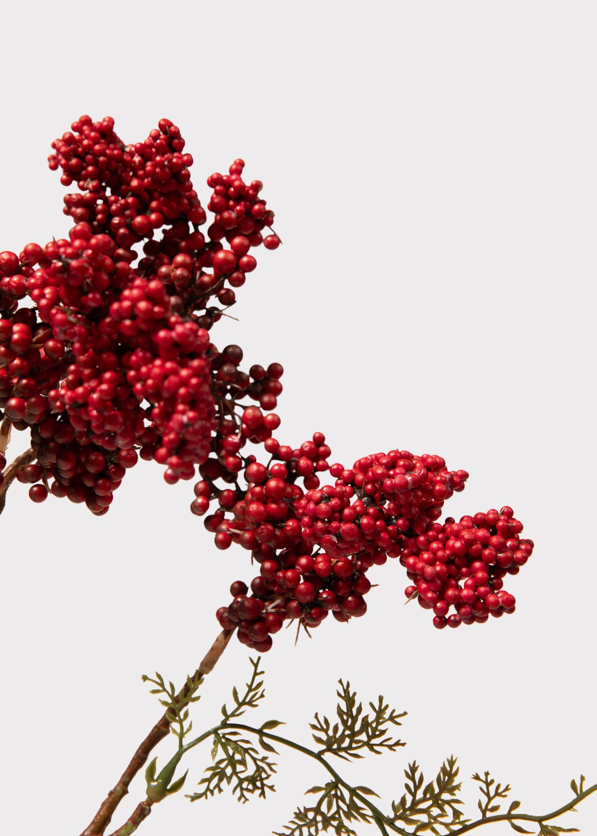 Holiday Red Artificial Berries Pick - 18"