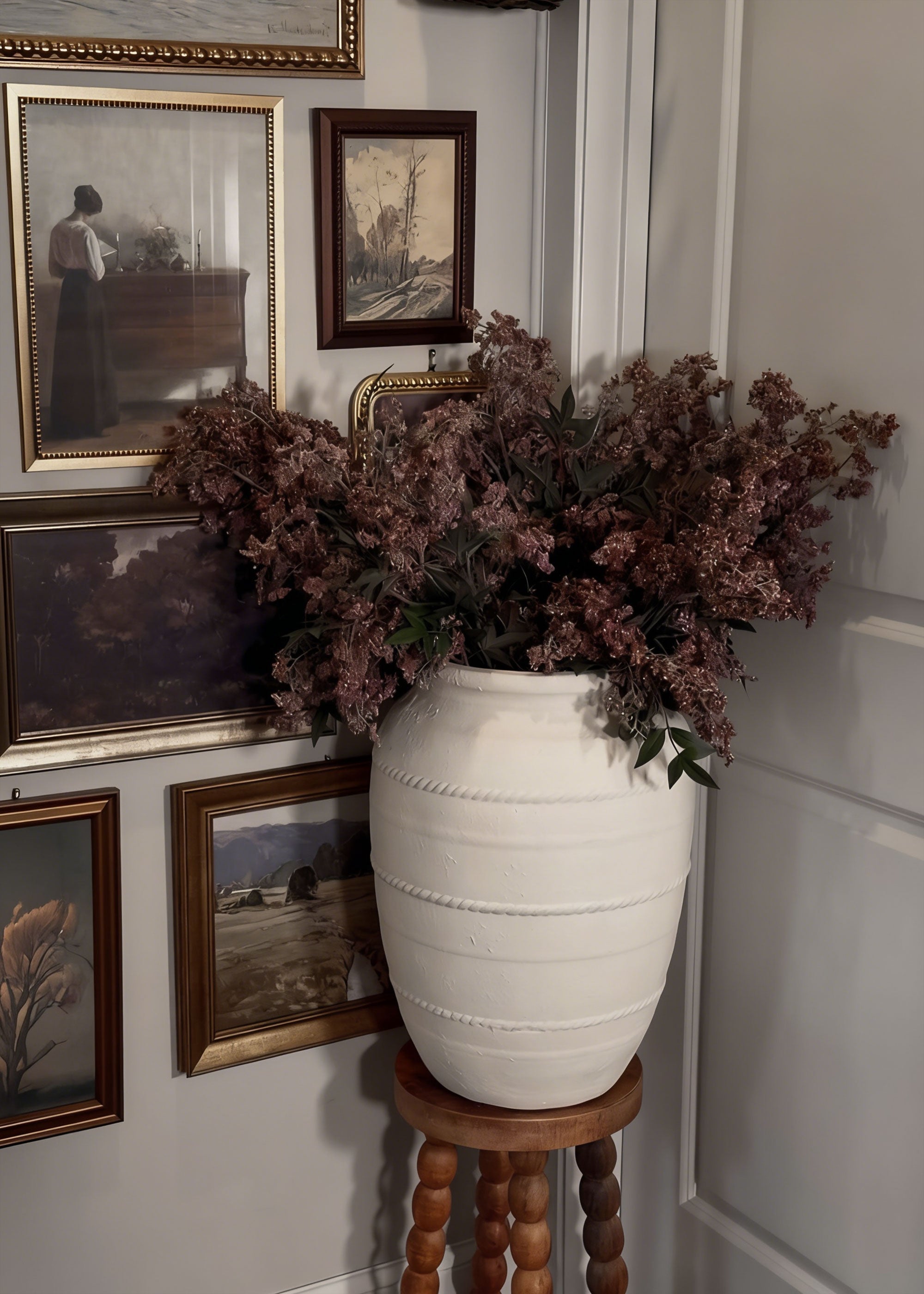 Dusty Mauve Fake Wild Plum Berry Branch - 43"