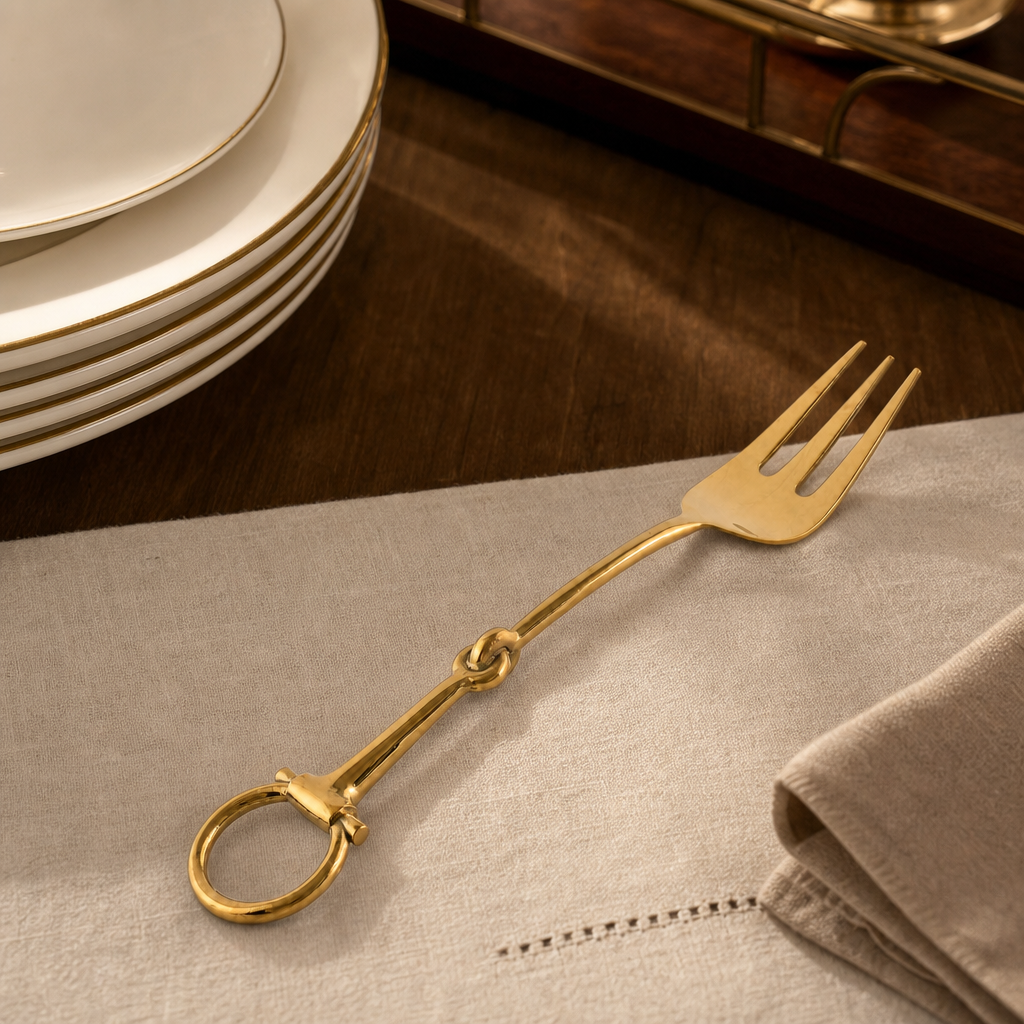 Bit Serving Fork - Stainless Steel Shiny Gold