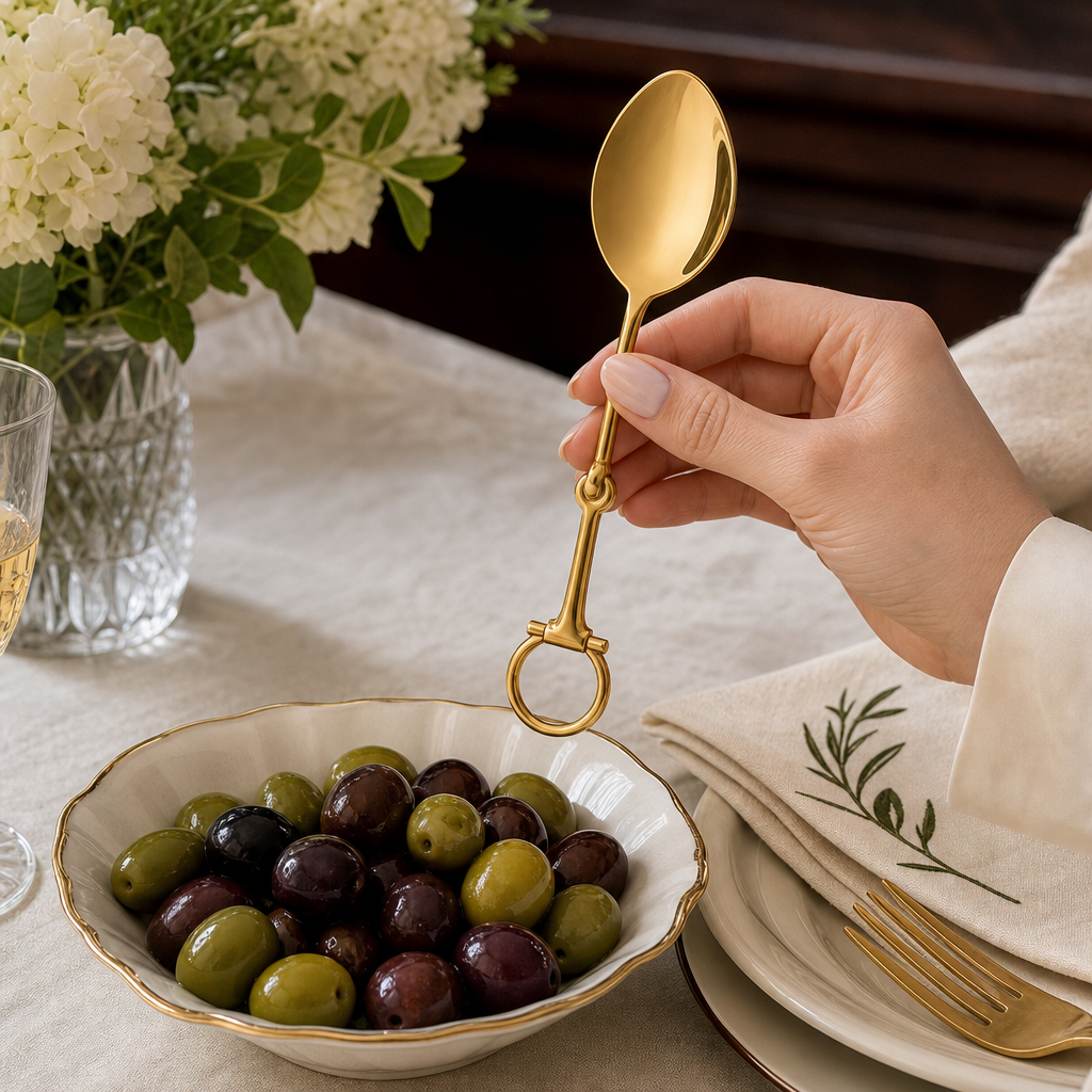 Bit Serving Spoon - Stainless Steel Shiny Gold