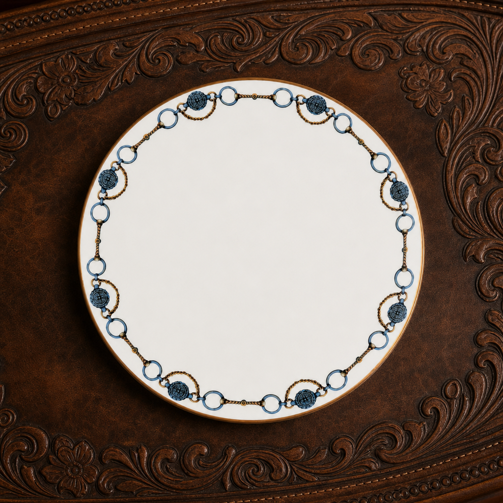 Amarillo Concho Pattern Bone China Round Dinner Plate