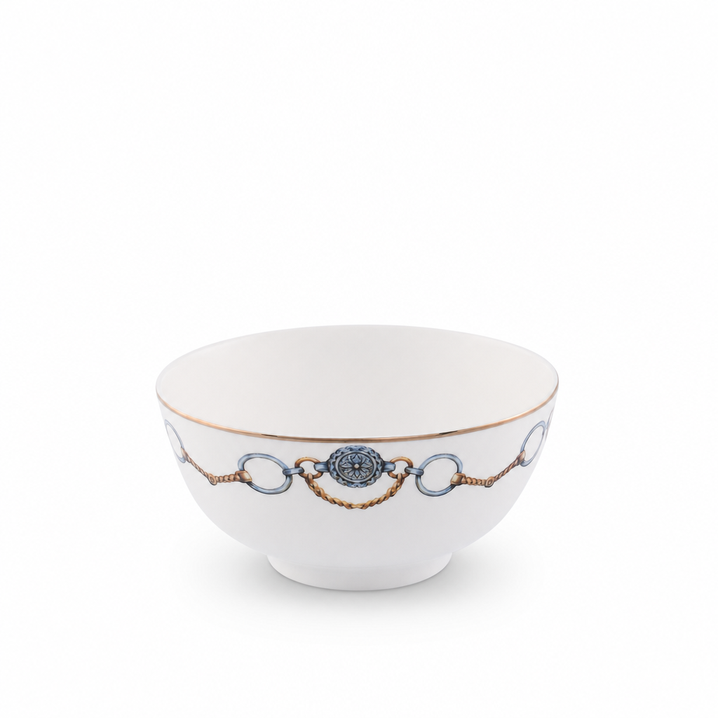 Amarillo Concho Pattern Bone China Round Cereal / Dip Bowl
