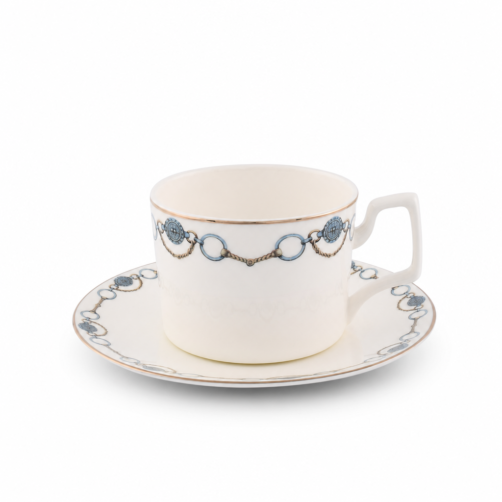 Amarillo Concho Pattern Bone China Cup and Saucer
