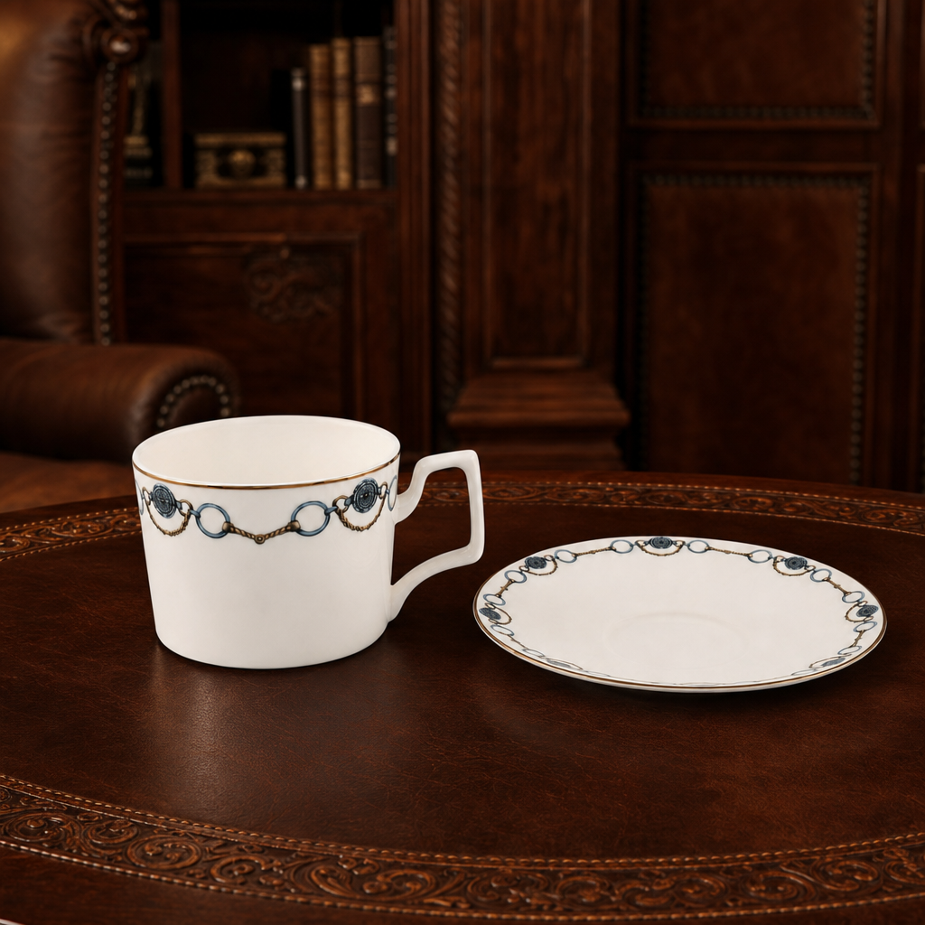 Amarillo Concho Pattern Bone China Cup and Saucer