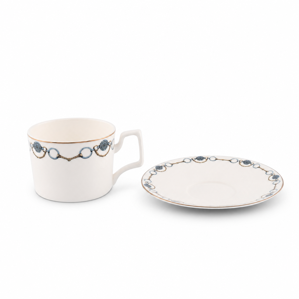 Amarillo Concho Pattern Bone China Cup and Saucer