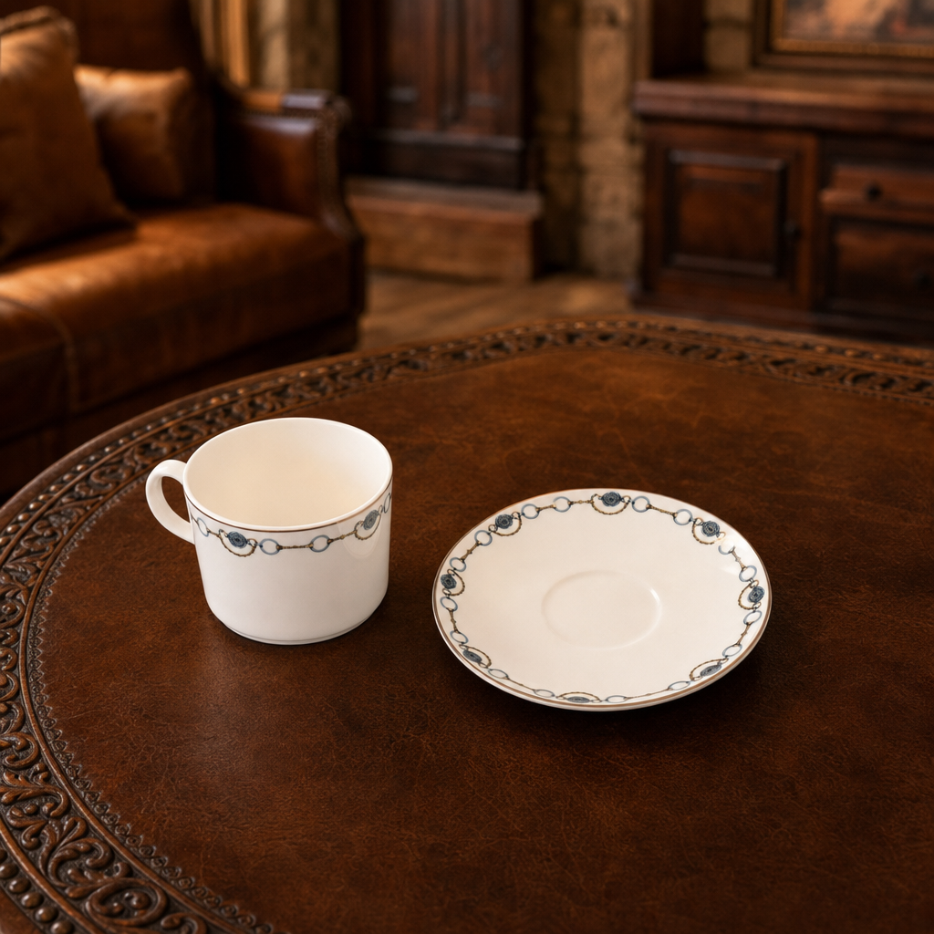 Amarillo Concho Pattern Bone China Cup and Saucer