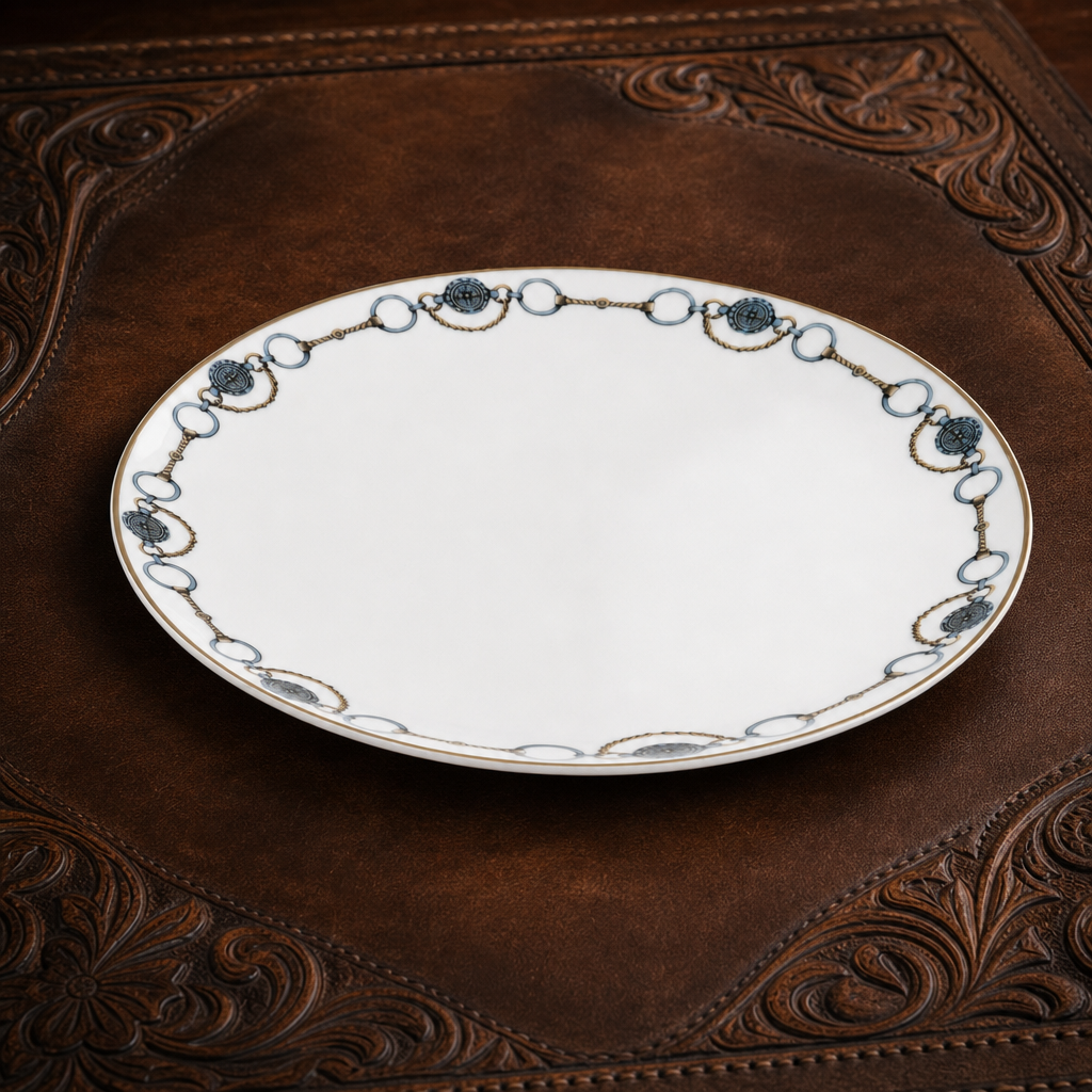 Amarillo Concho Pattern Bone China Round Charger Plate
