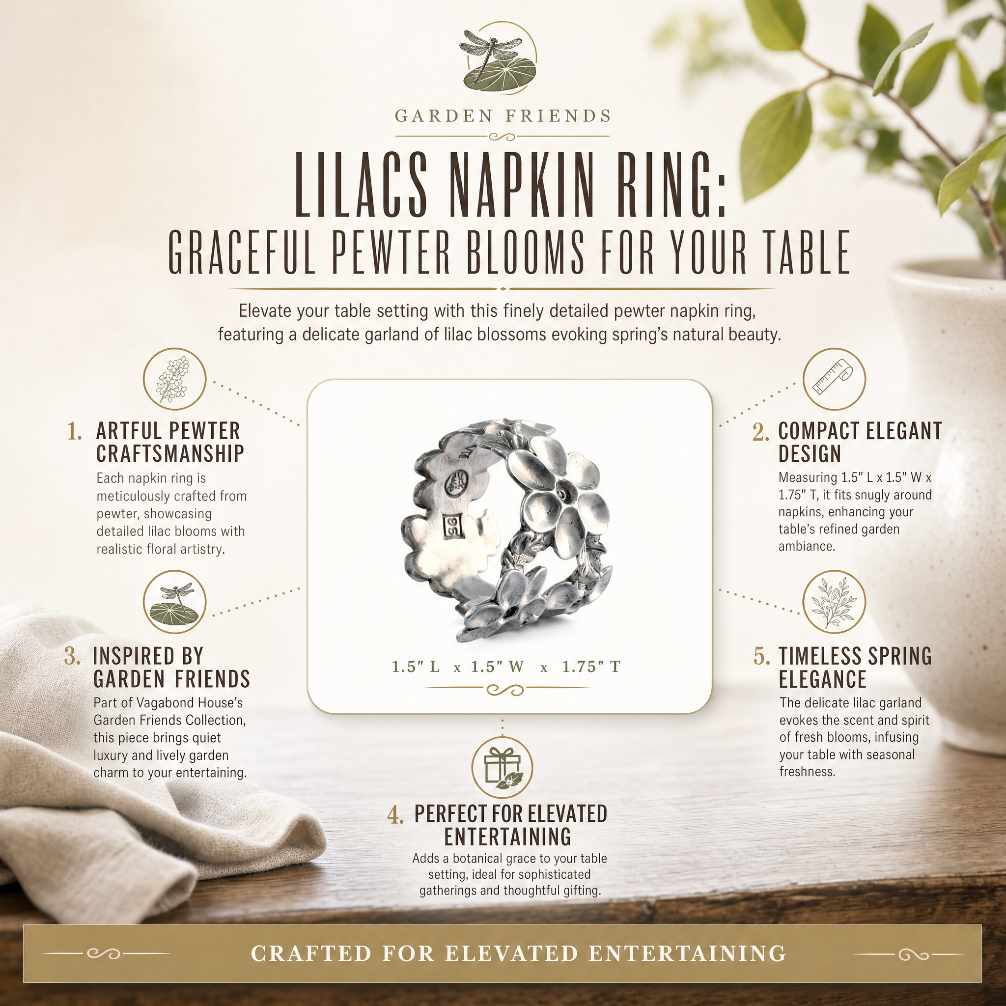 Lilacs Napkin Ring