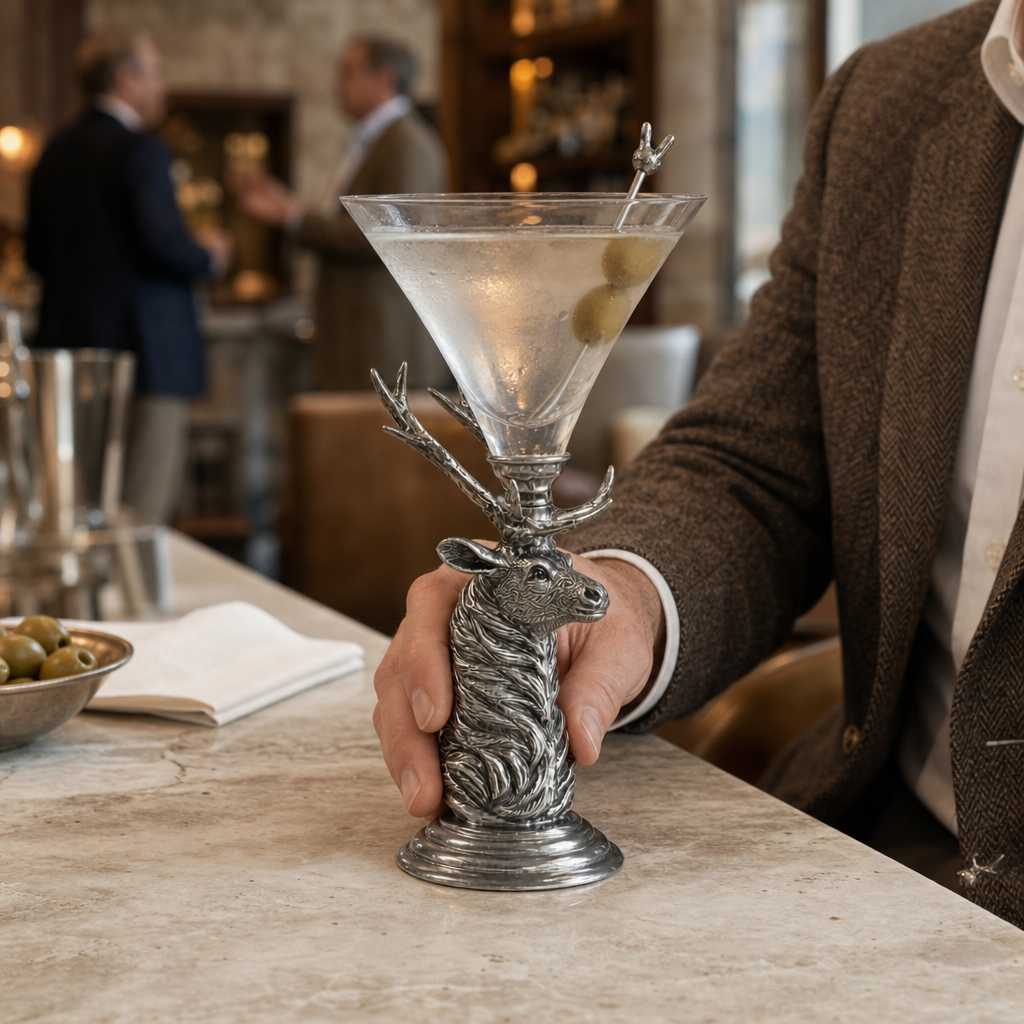 Elk Pewter Stem Cocktail Glass