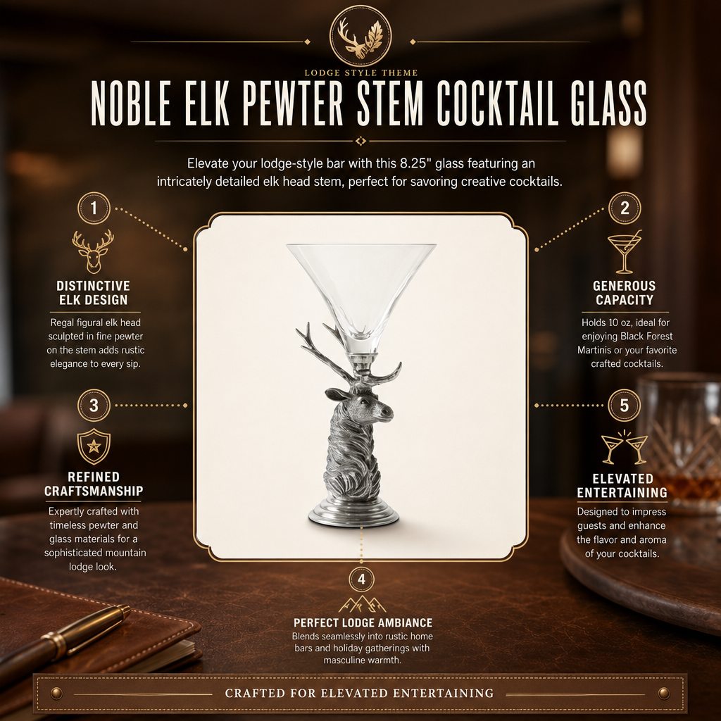Elk Pewter Stem Cocktail Glass