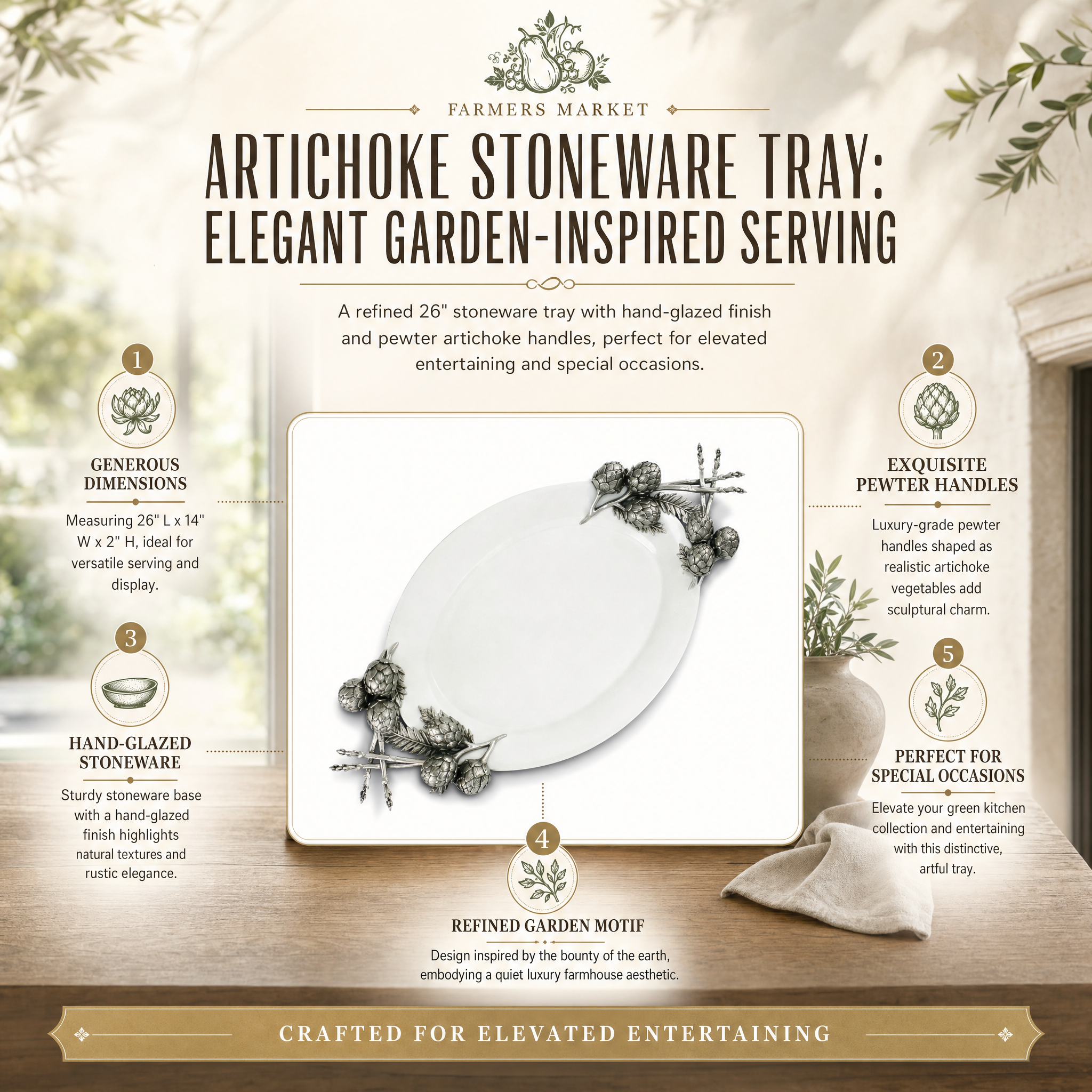 Artichoke Stoneware Tray