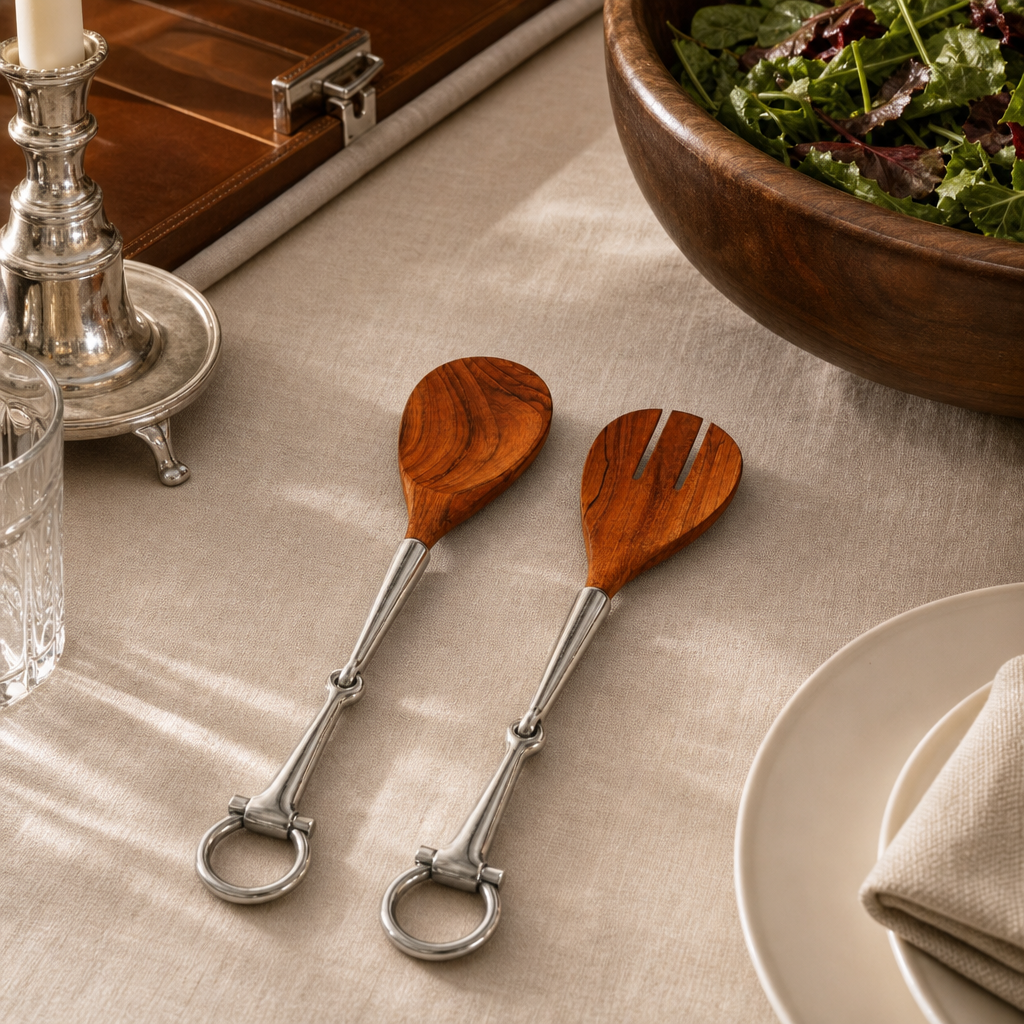 Bit Wood Salad Server Set