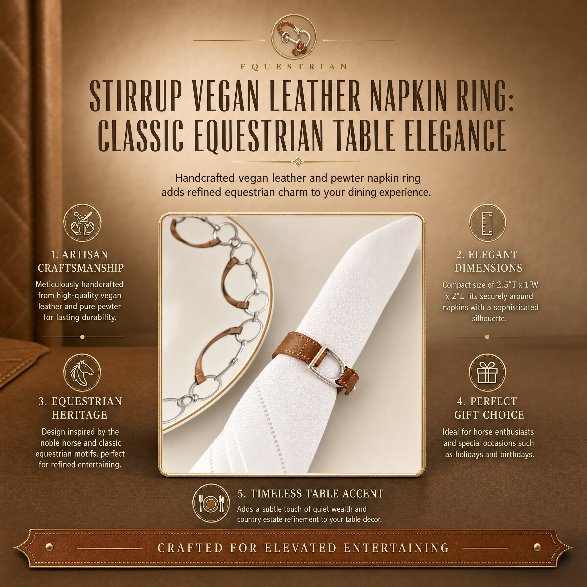 Stirrup Vegan Leather Napkin Ring