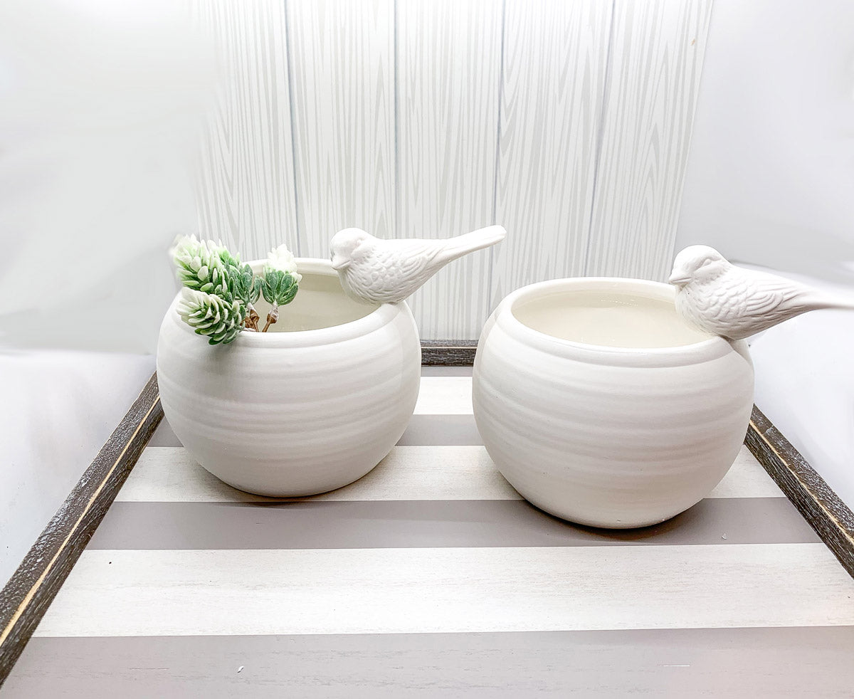 Gray White Striped Wooden Charger Tray 15x15x0.5 Inch Decorative Serving Tray Minimalist Home