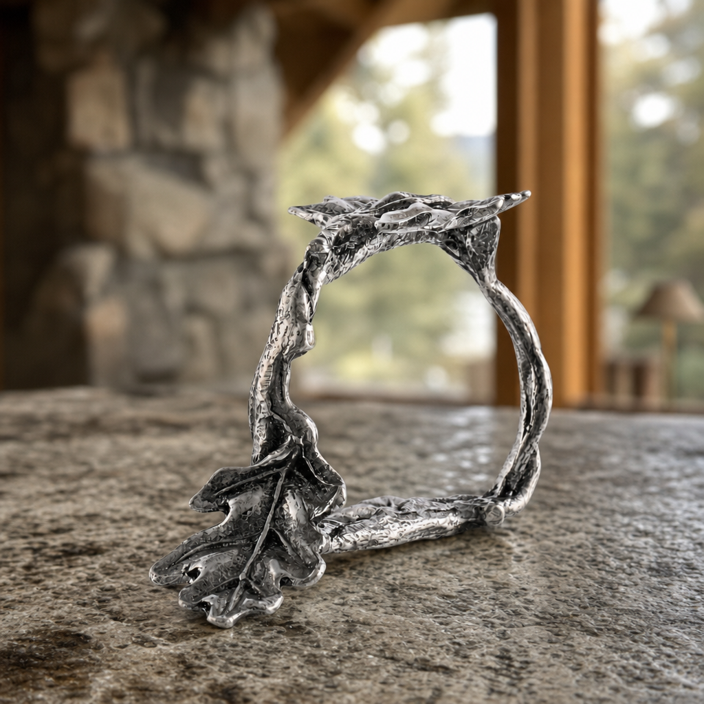 Pewter Oak Branch Napkin Ring