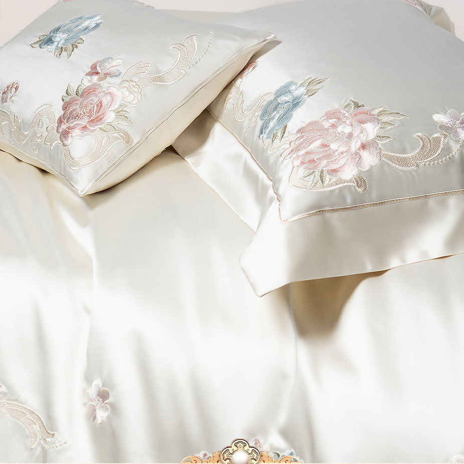 Luxury Royal 140s Cotton-Silk Embroidered Bedding Set