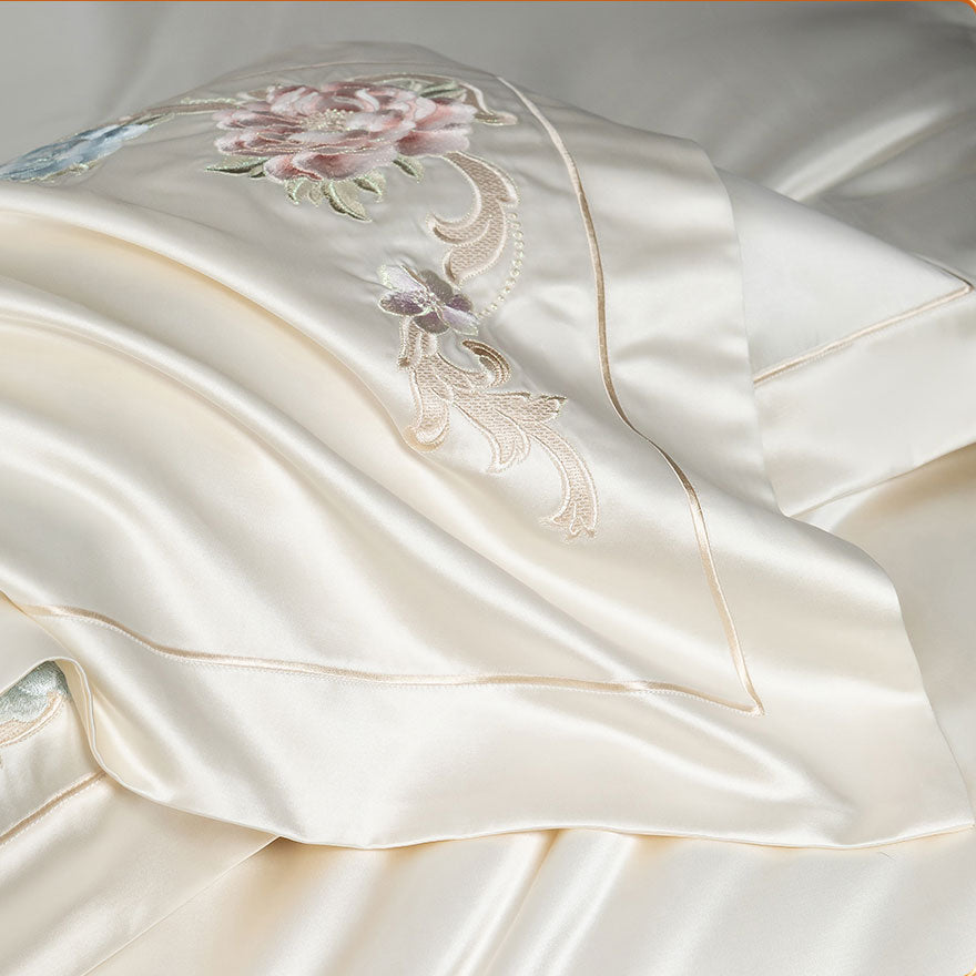 Luxury Royal 140s Cotton-Silk Embroidered Bedding Set