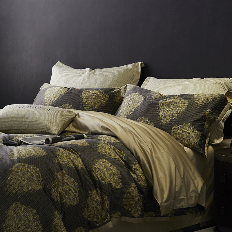 Luxury Vintage Style 160TC Long-Staple Cotton Bedding Set