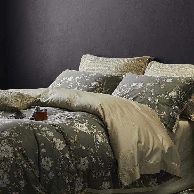 Luxury Vintage Style 160TC Long-Staple Cotton Bedding Set